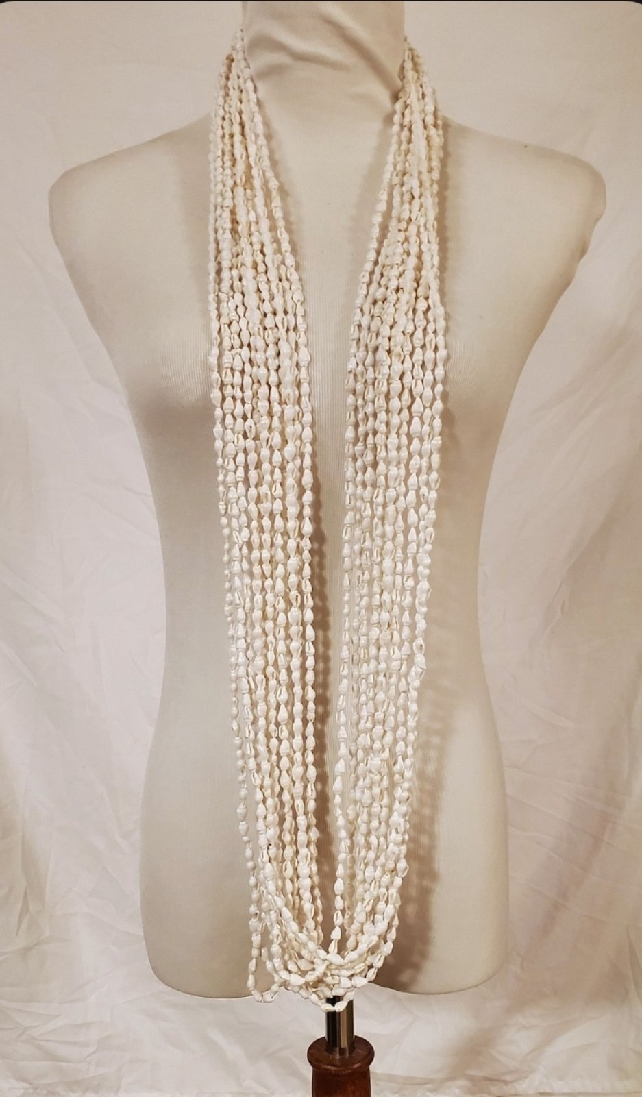 12 Strands about 56" White Nassa Shell Necklace Lei Wholesale 10 Dozen (120 pcs)