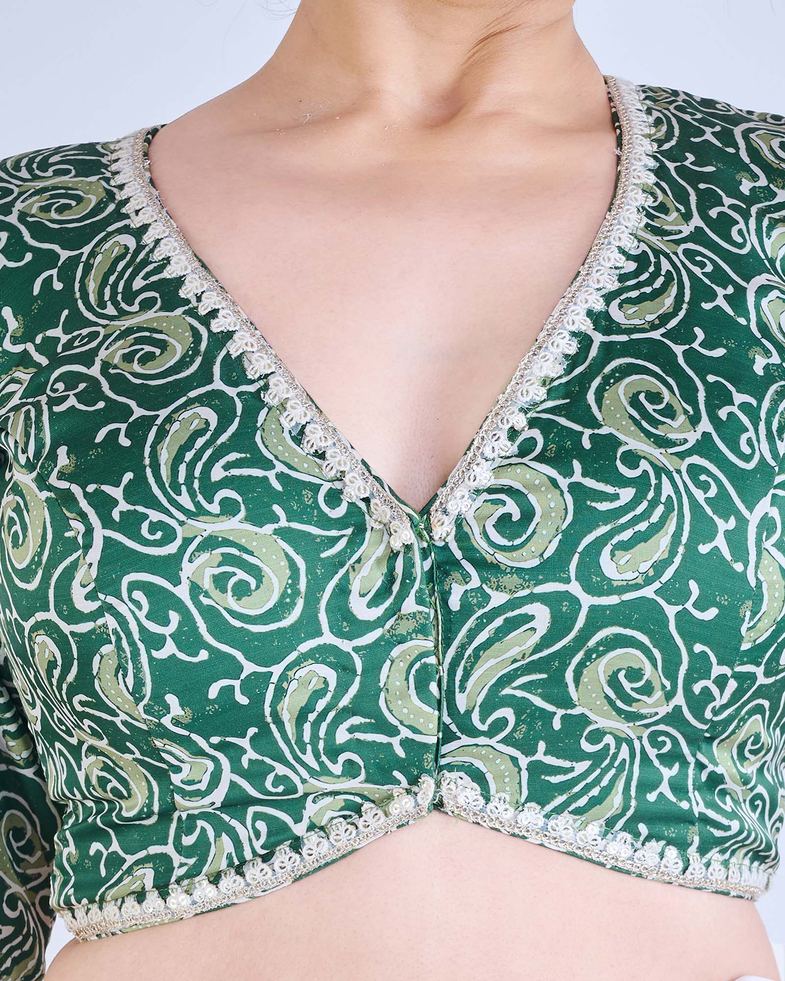 OLIVE / DARKGREEN WITH WHITE PAISLEY