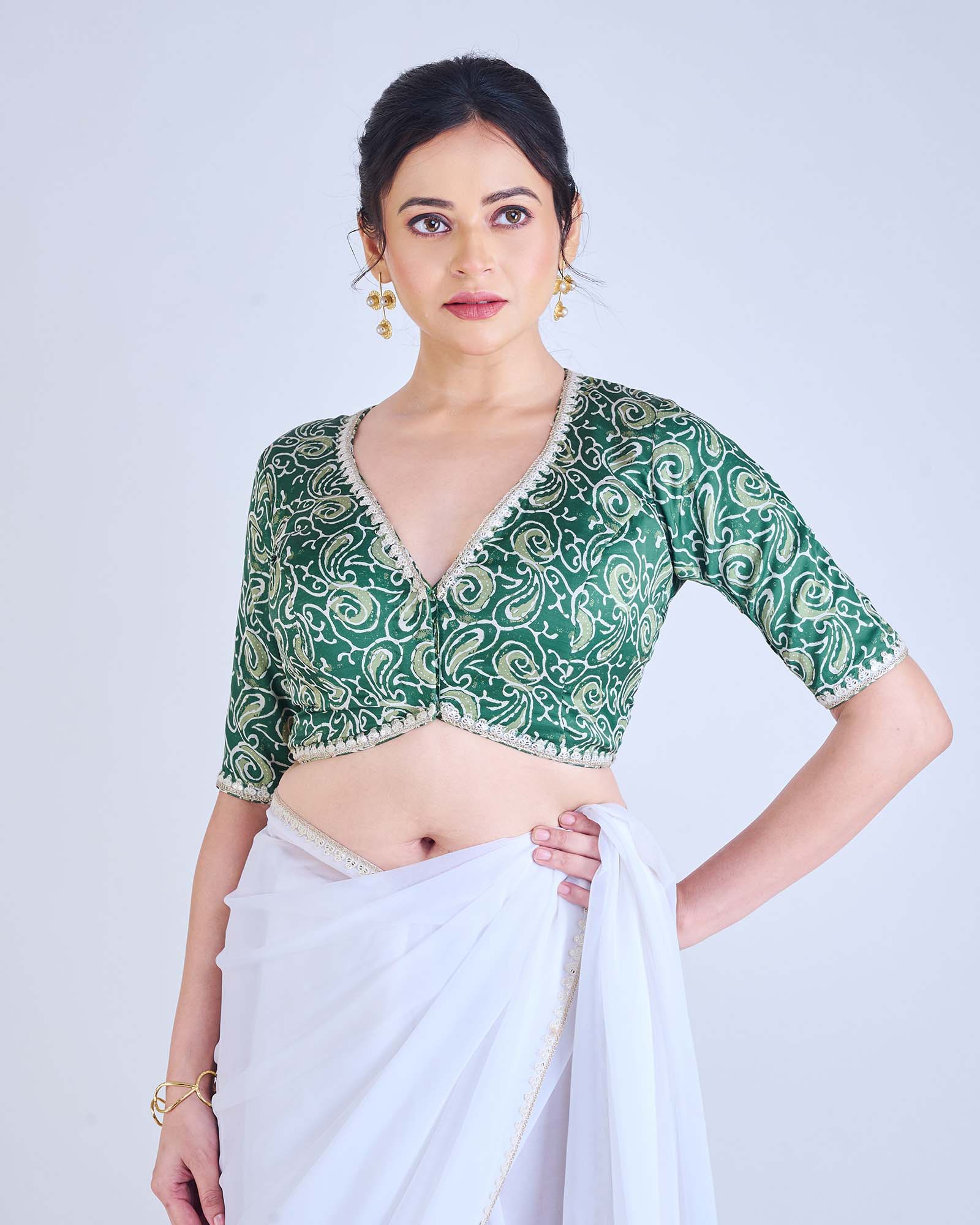 OLIVE / DARKGREEN WITH WHITE PAISLEY