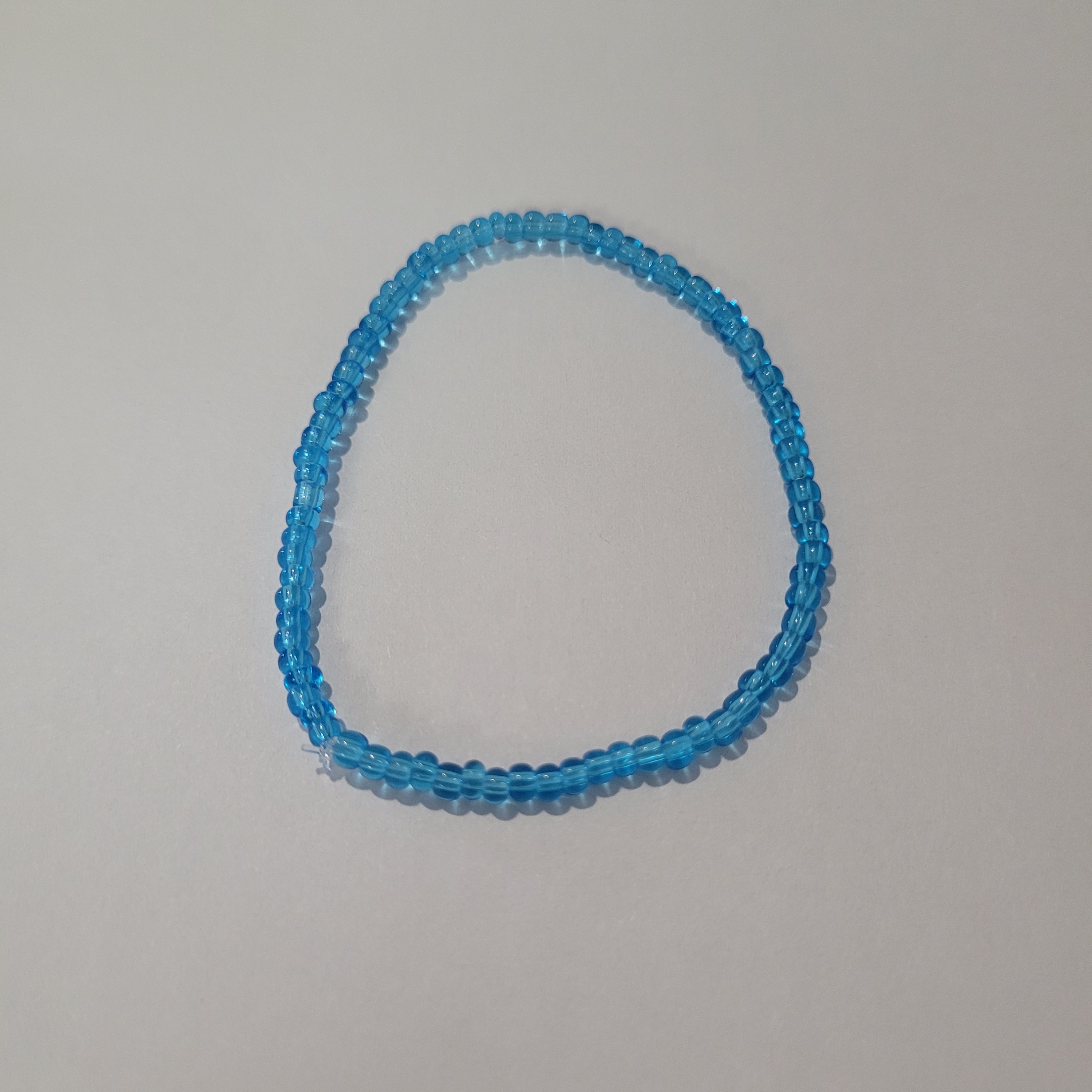 Cyan Blue Seed Beaded Bracelet
