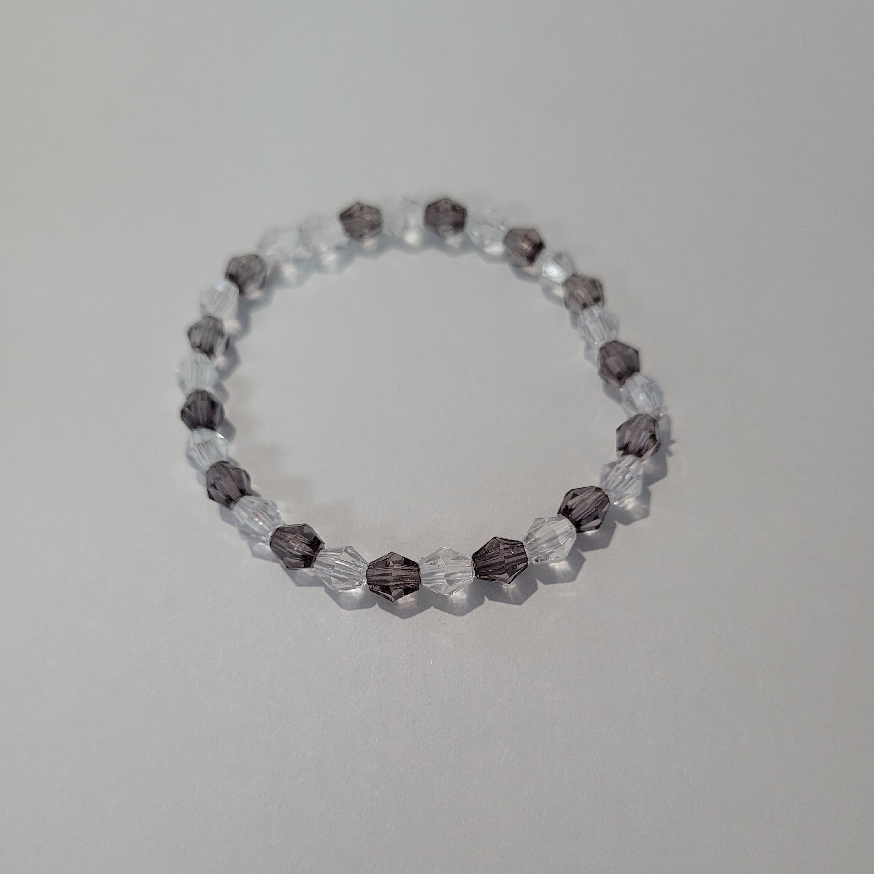 Grey & White Crystal Beaded Bracelet