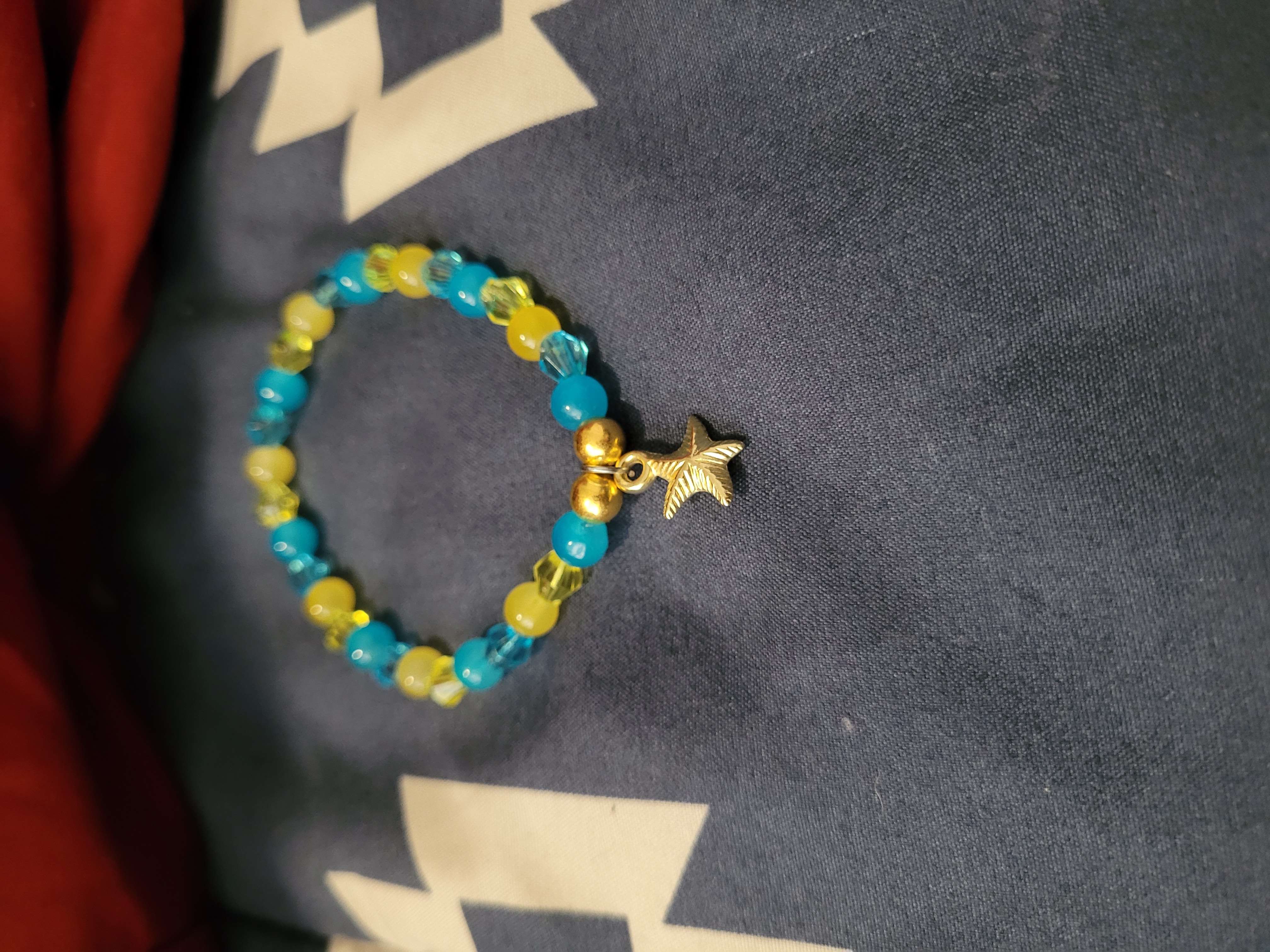 Starfish Charm Beaded Bracelet