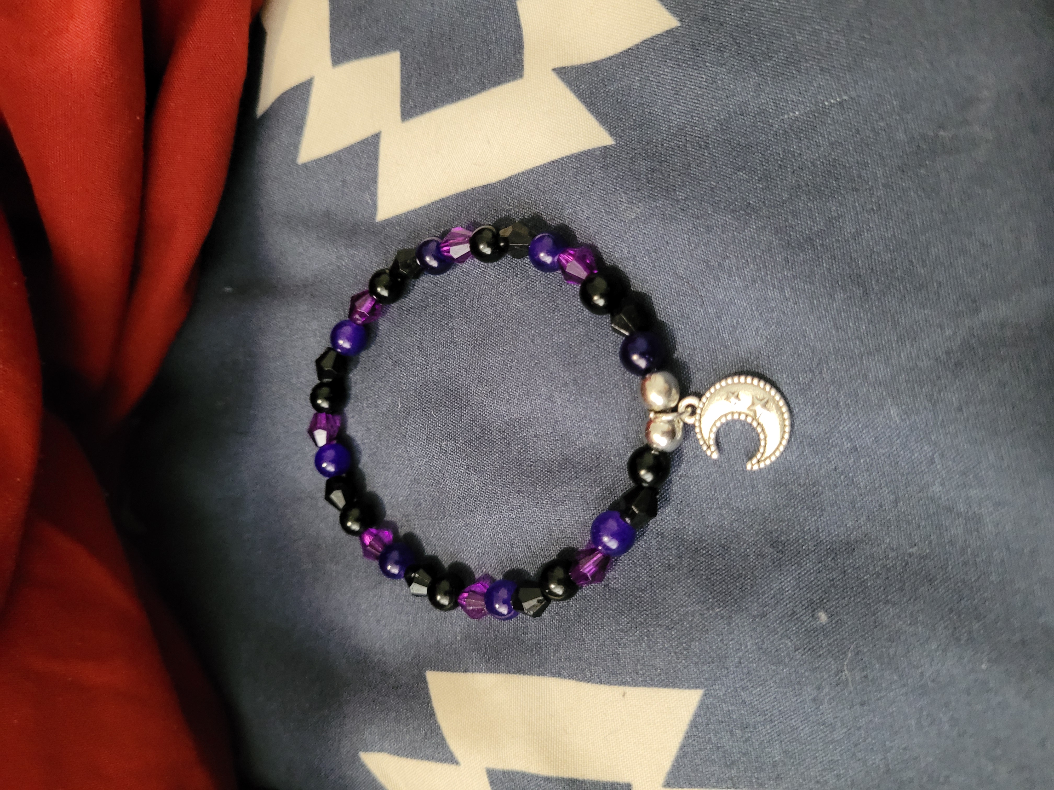 Beaded Crescent Moon Bracelet