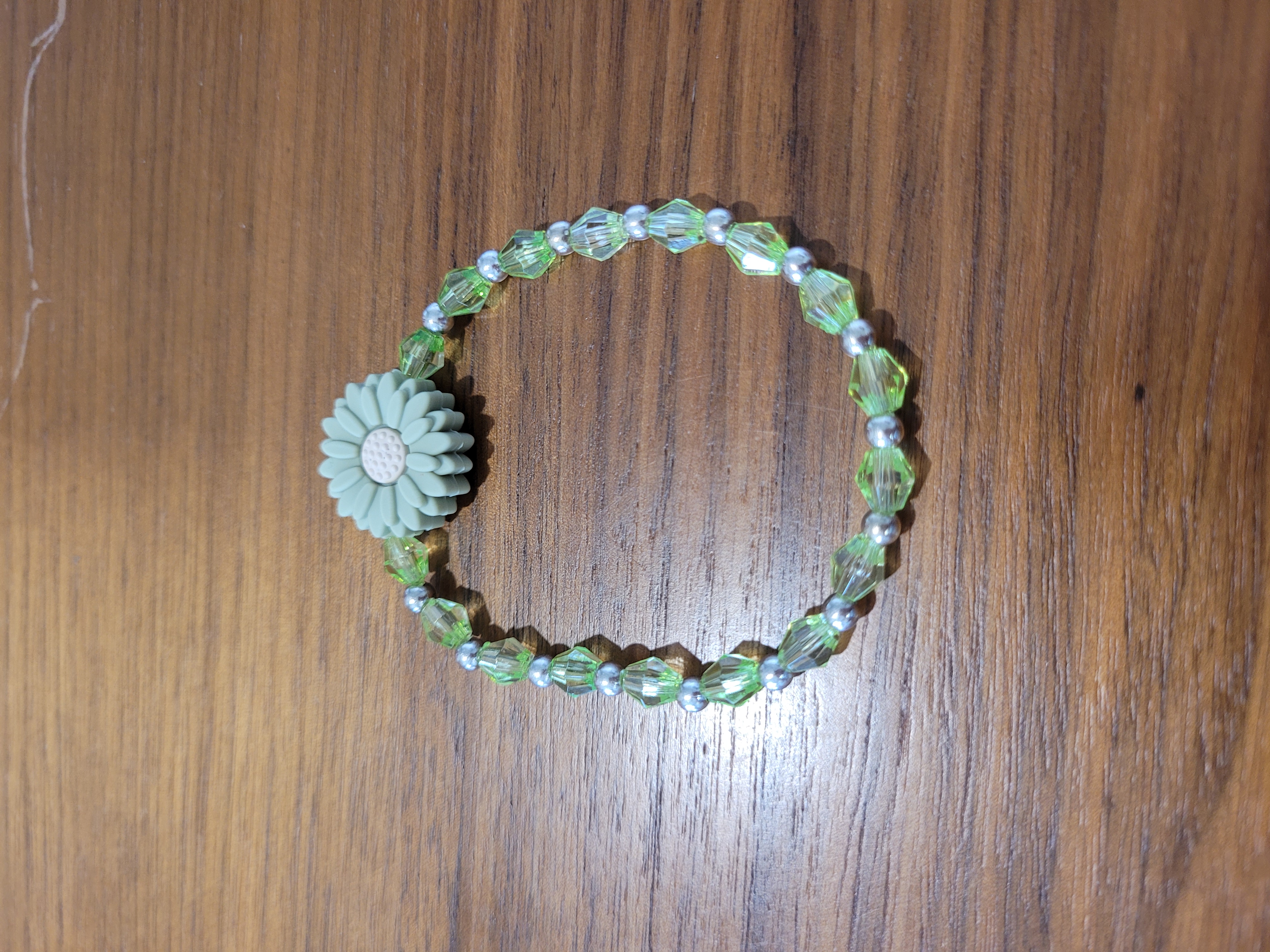 Green Crystal Flower Bracelet