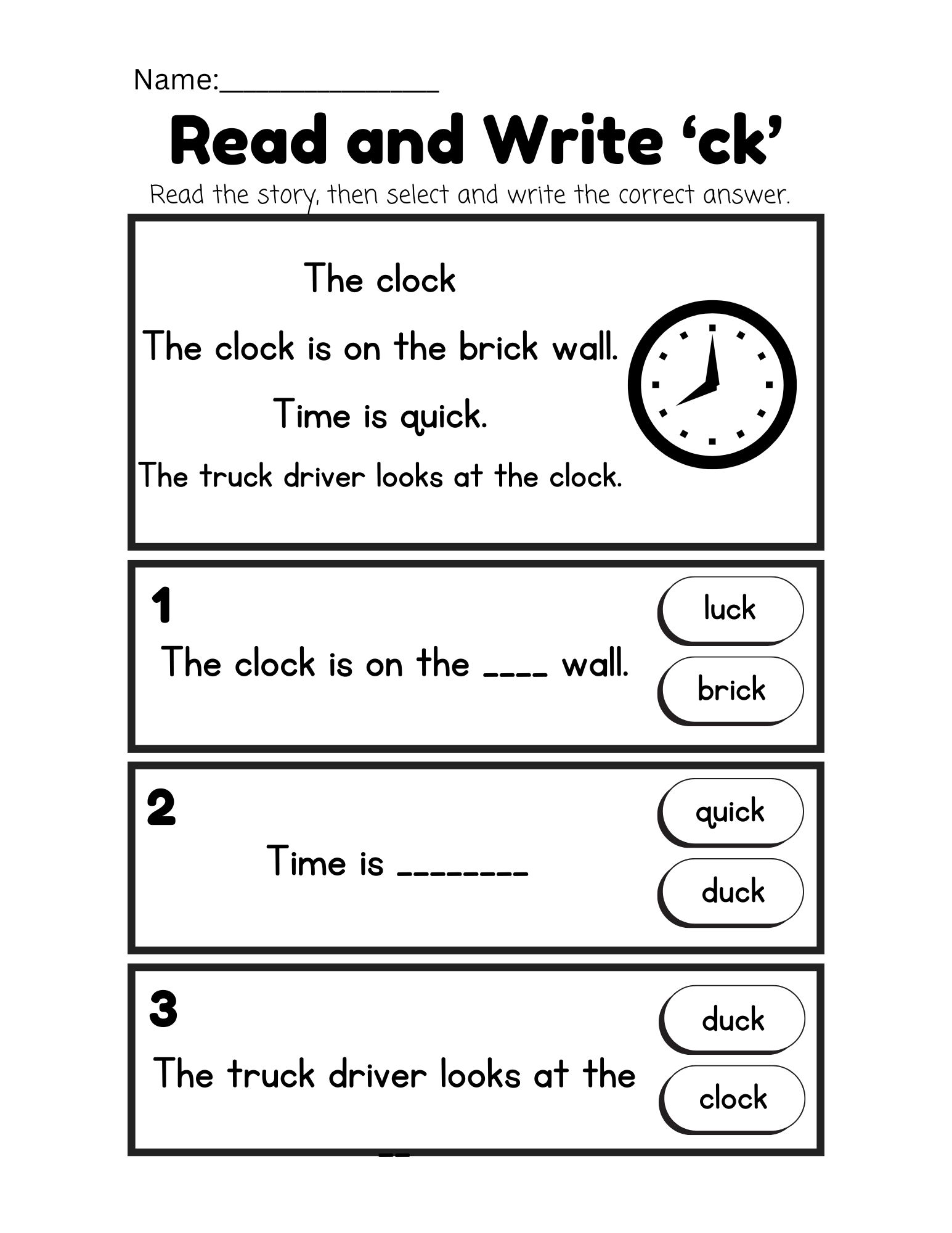 Digraph ck 2 Worksheets