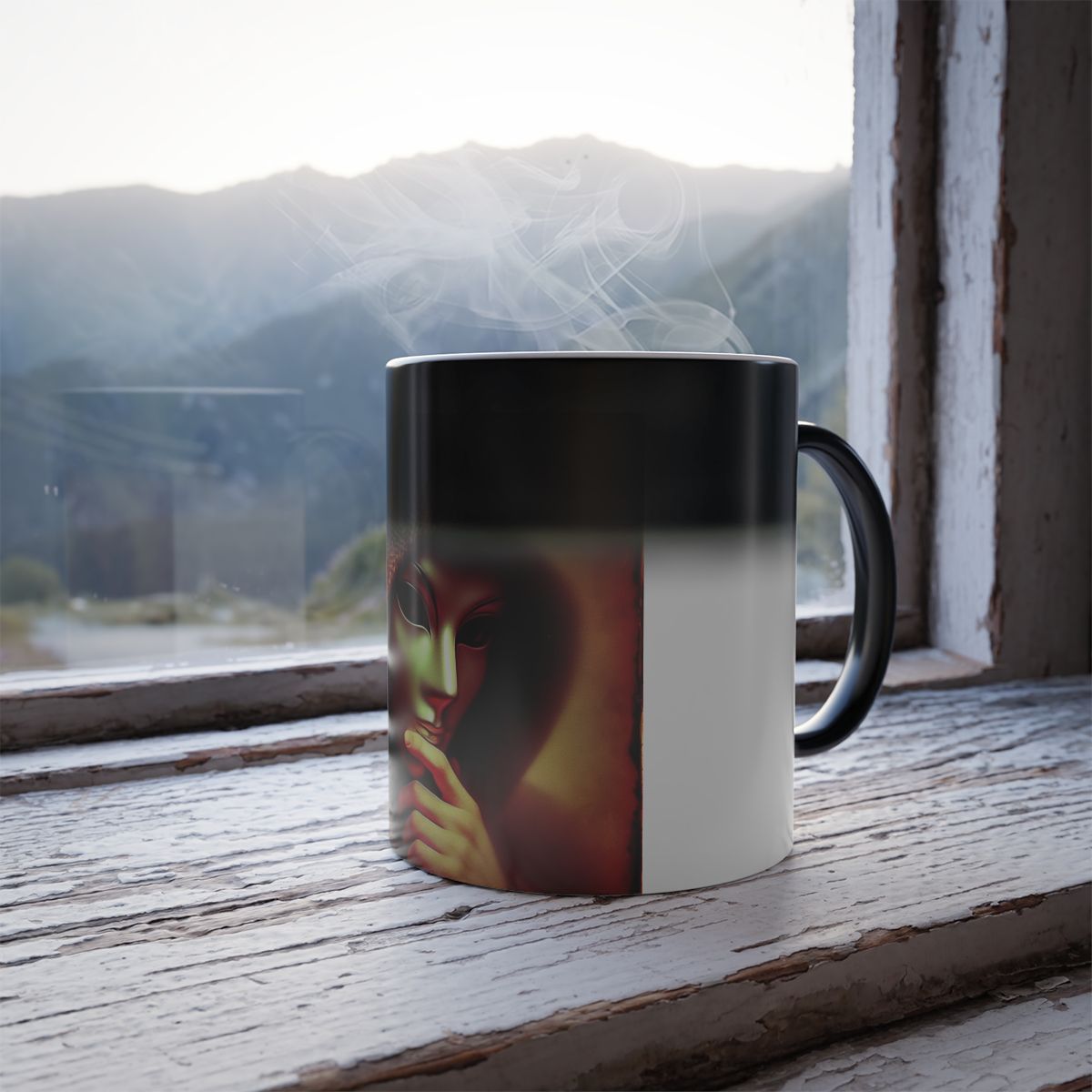 Tasse à café au masque