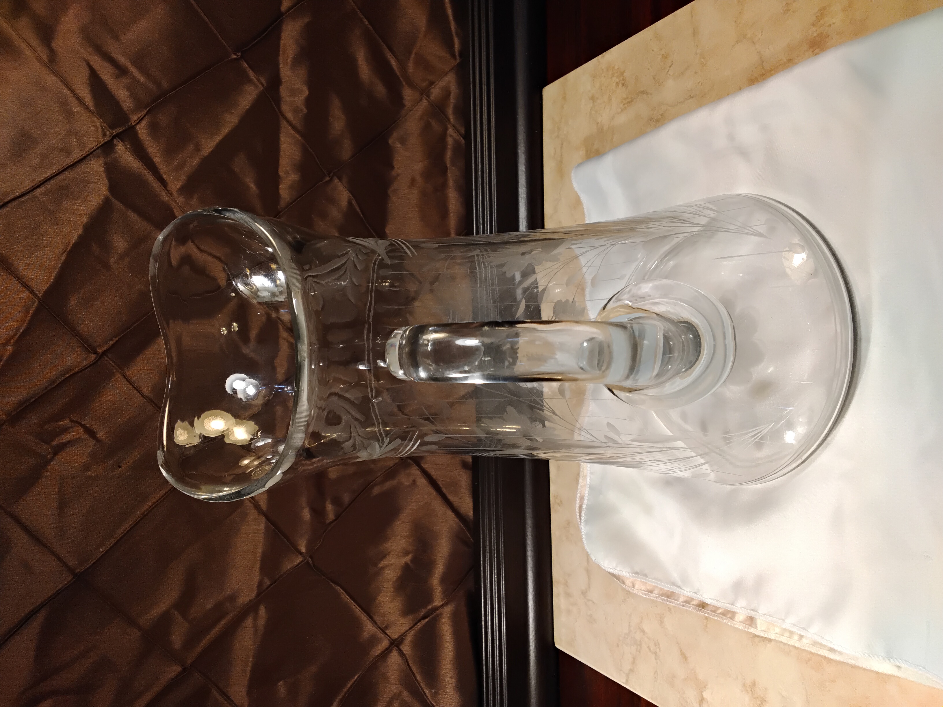 Vintage Elegant Glass Pitcher - Hughes Cornflower Style 