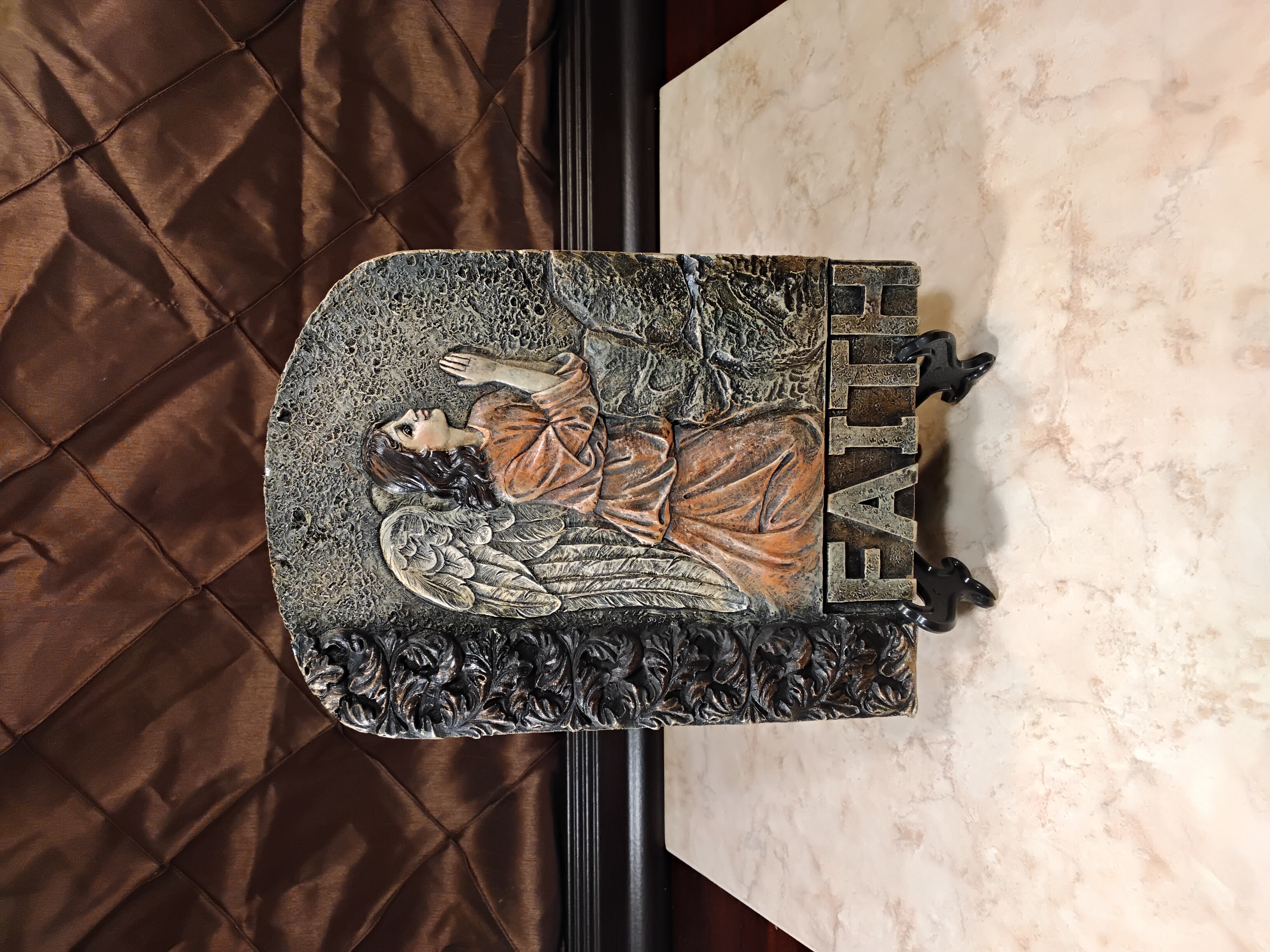 Guardian Angel Praying Over Faith 8-inch Wall Plaque 