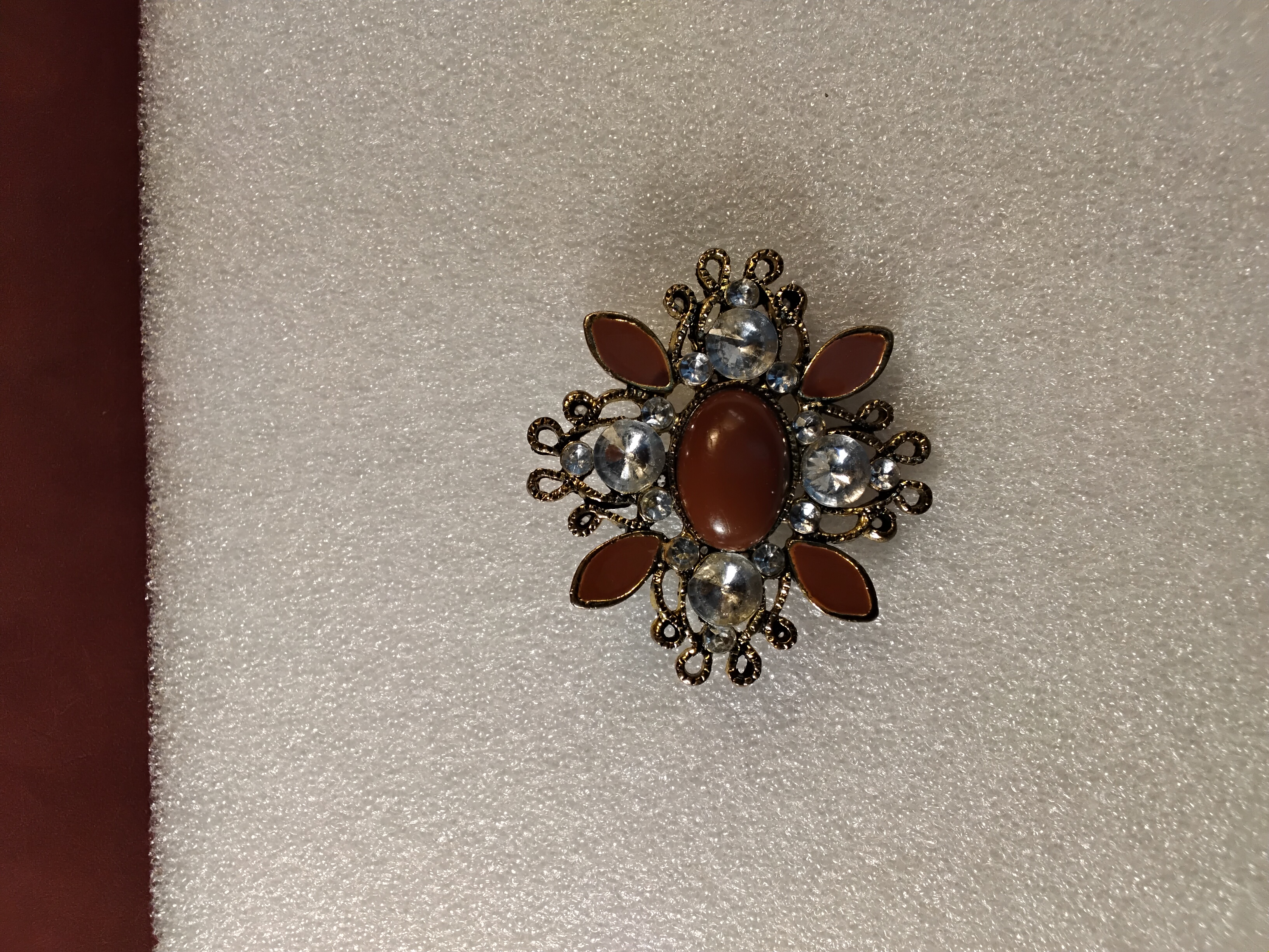 Victorian Revival Starburst Brooch – Antique Gold Tone