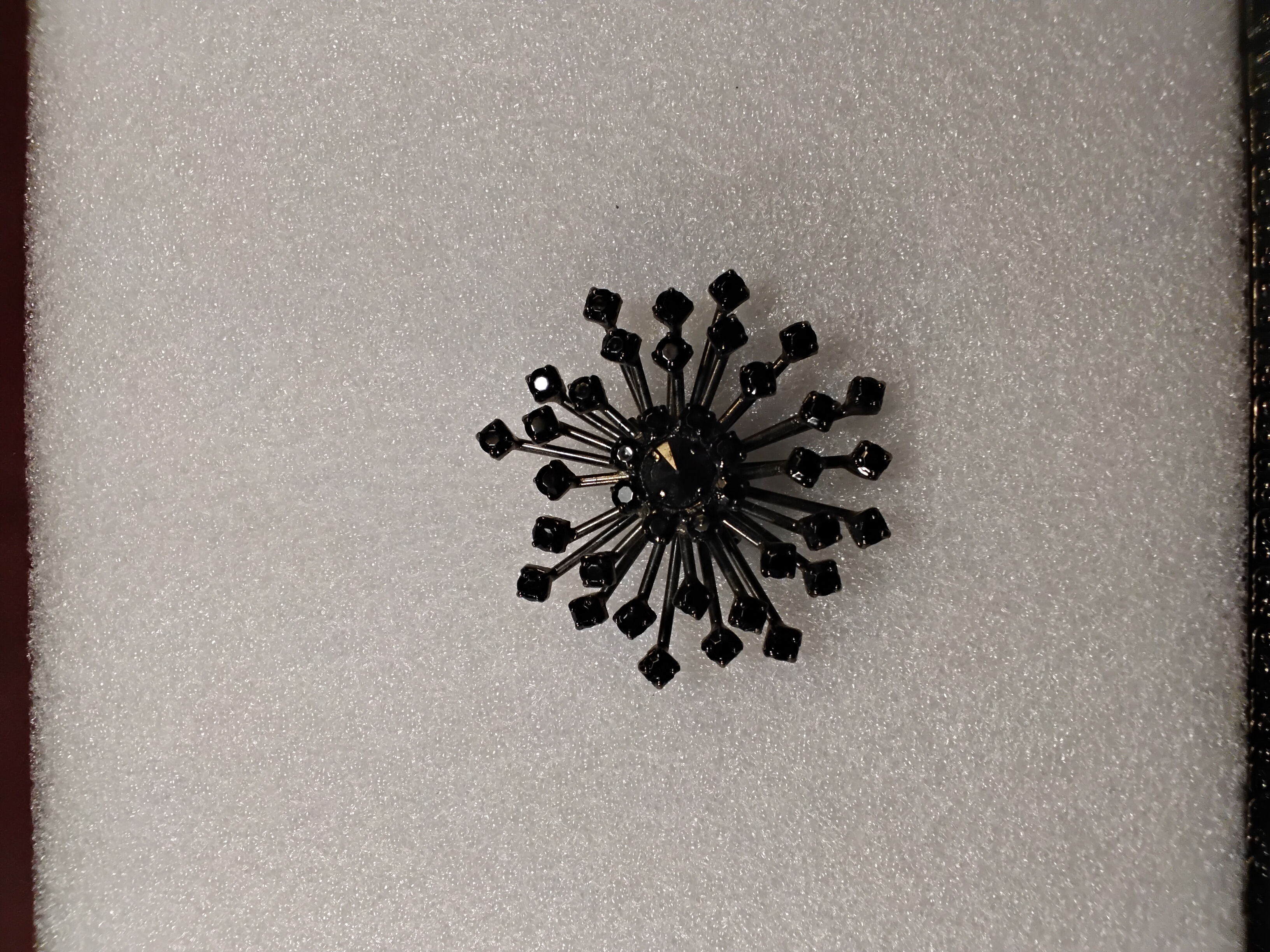 Black Diamond Starburst Form Brooch 