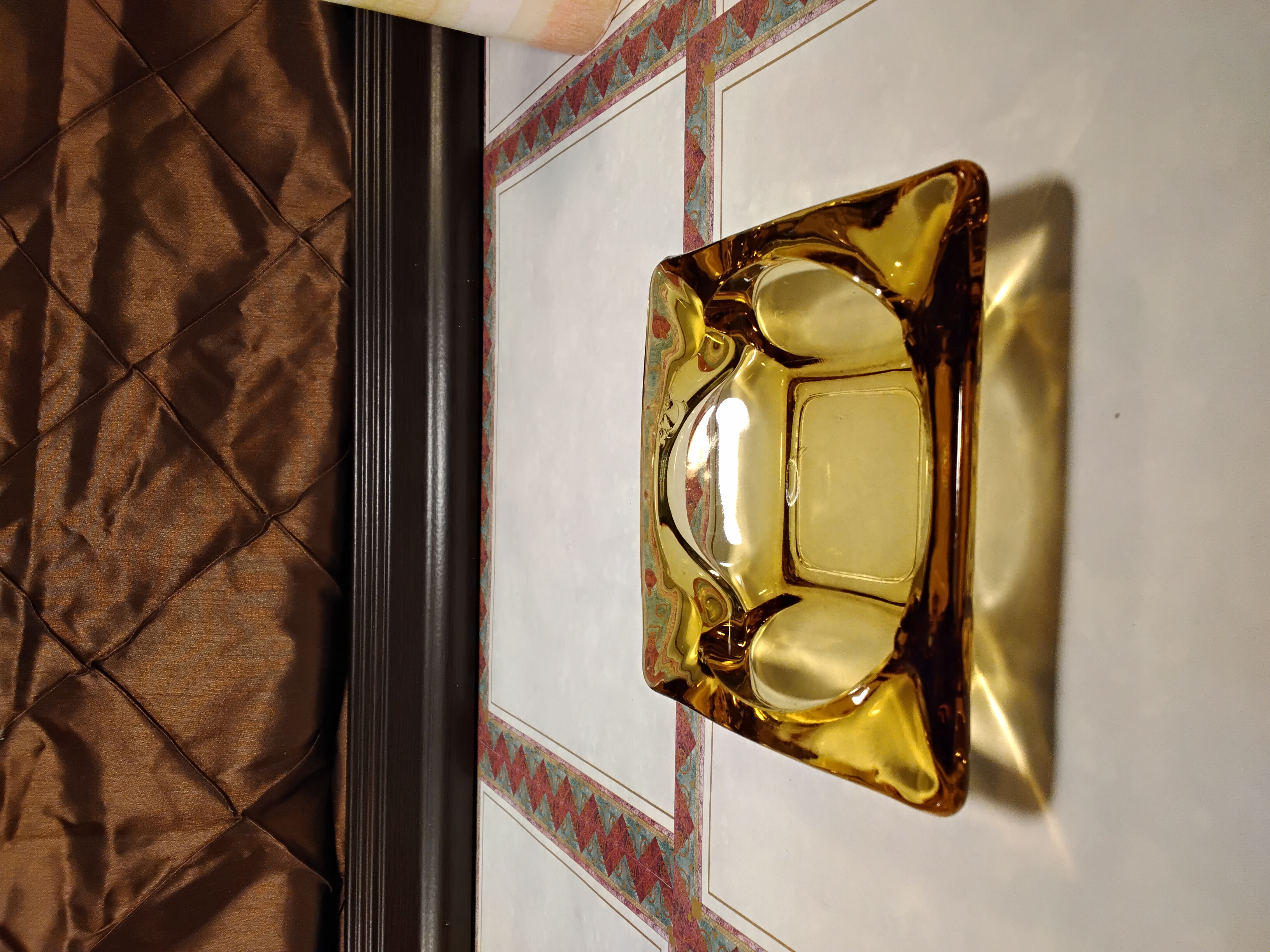 Vintage Anchor Hocking Amber Glass Ashtrays - Restored 2 Piece Set