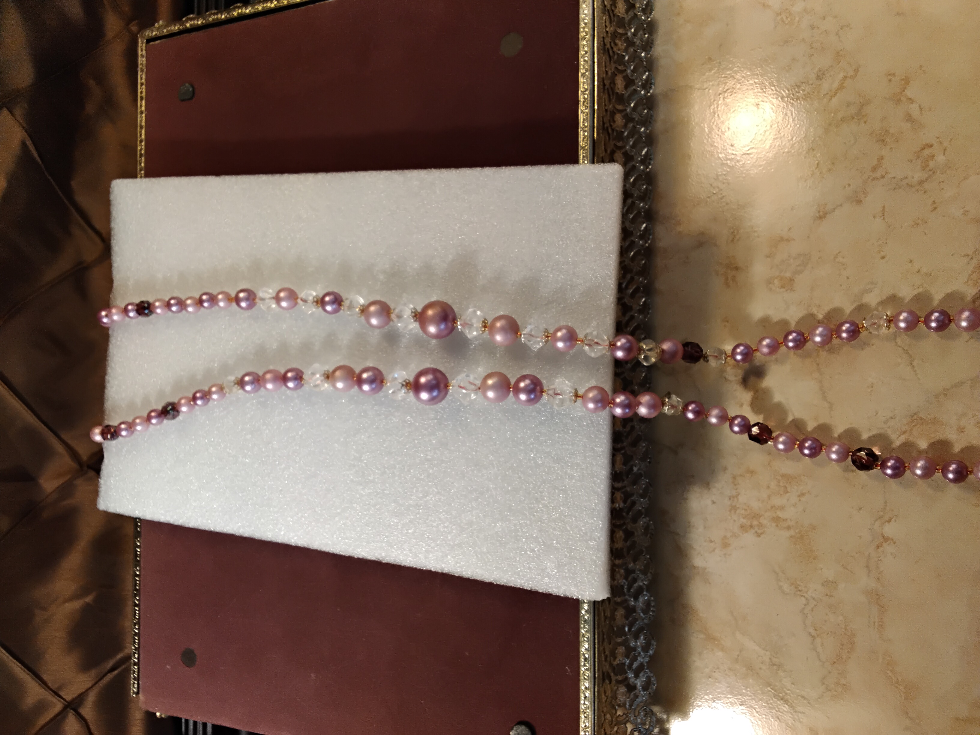 Costume Pink Peral Necklaces 