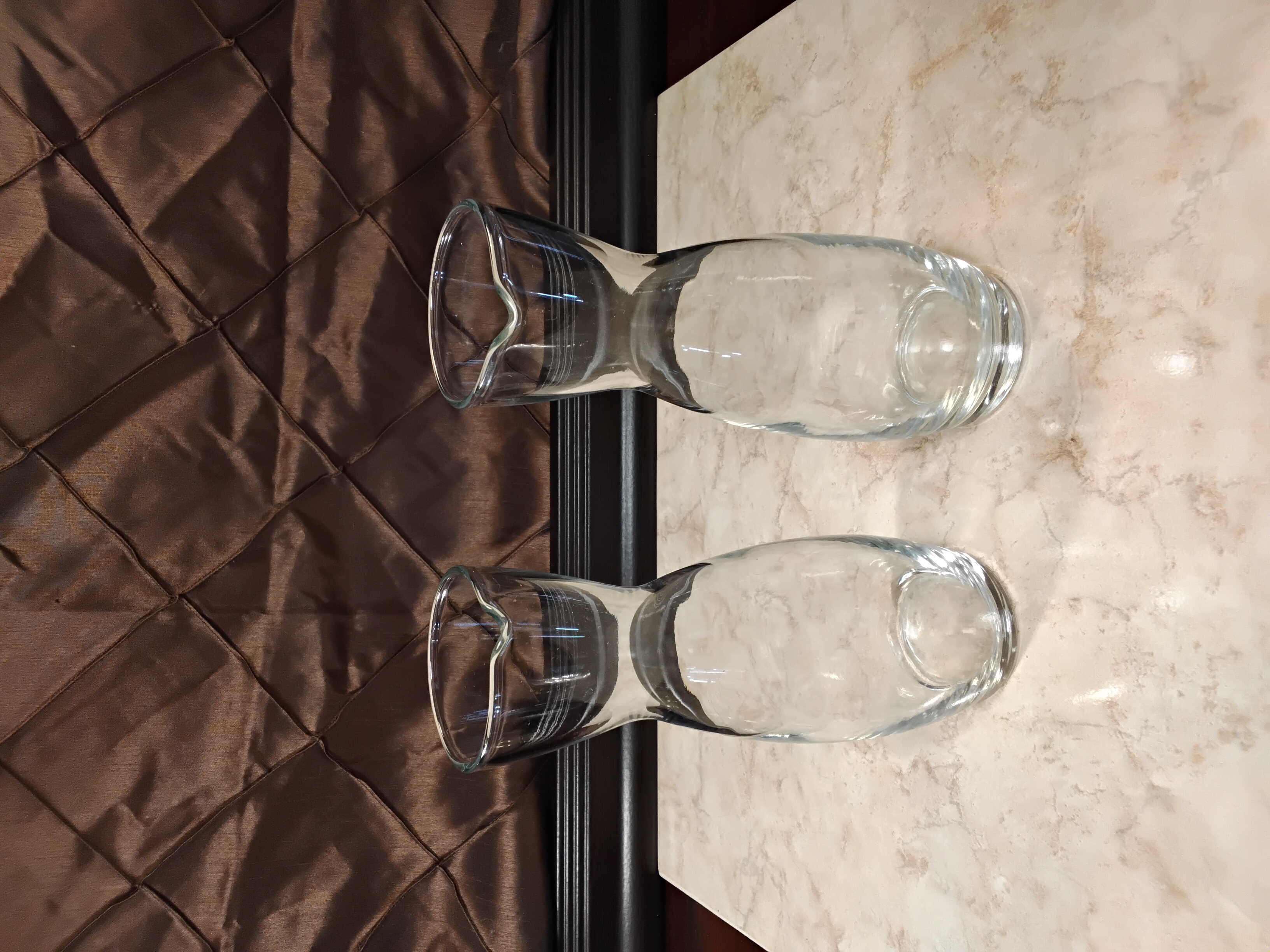 Vintage Glass Blown Spouted Juice Server Duo Set 