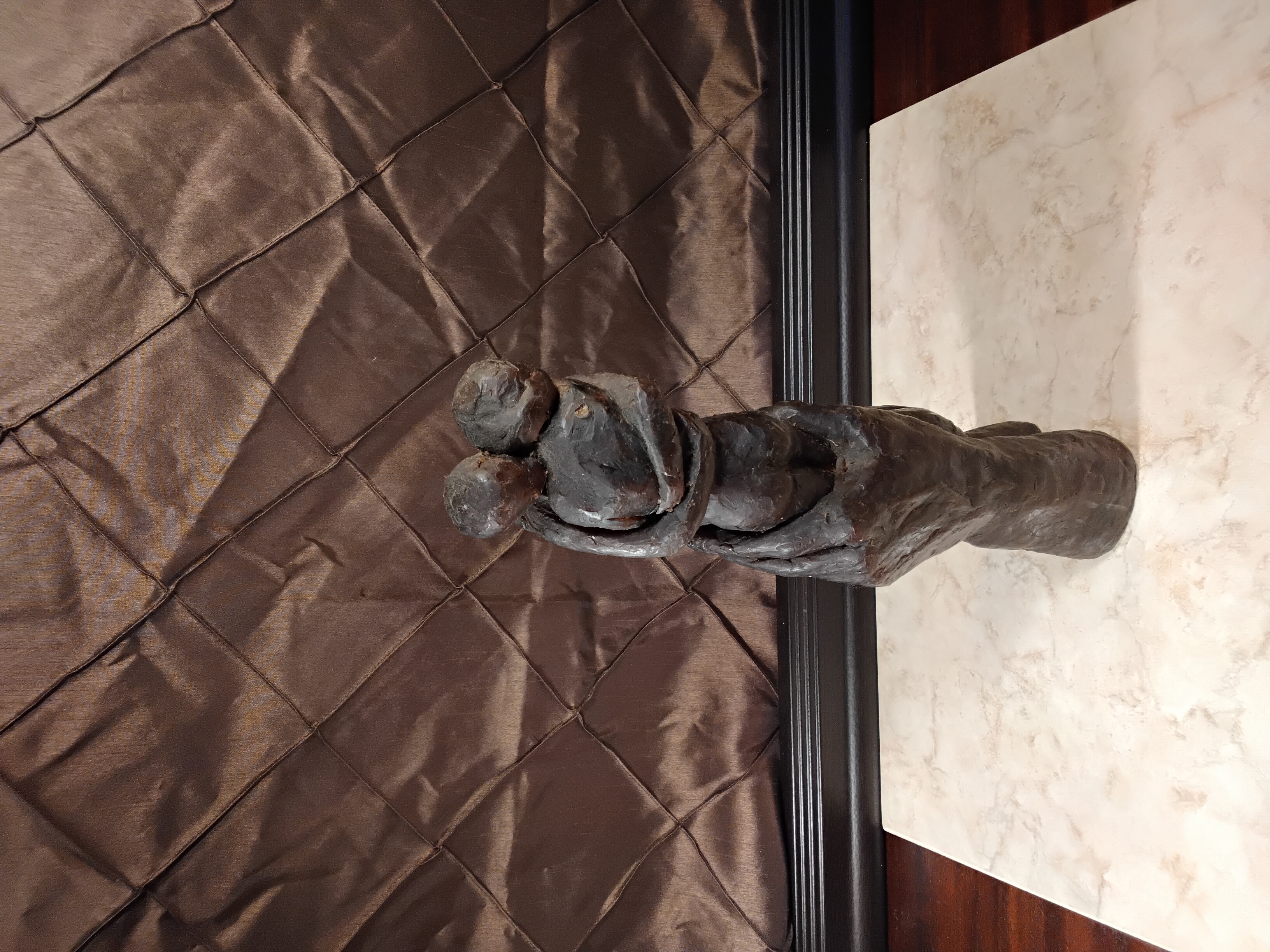 Hands Holding Lovers - Vintage Wax Carved Sculpture