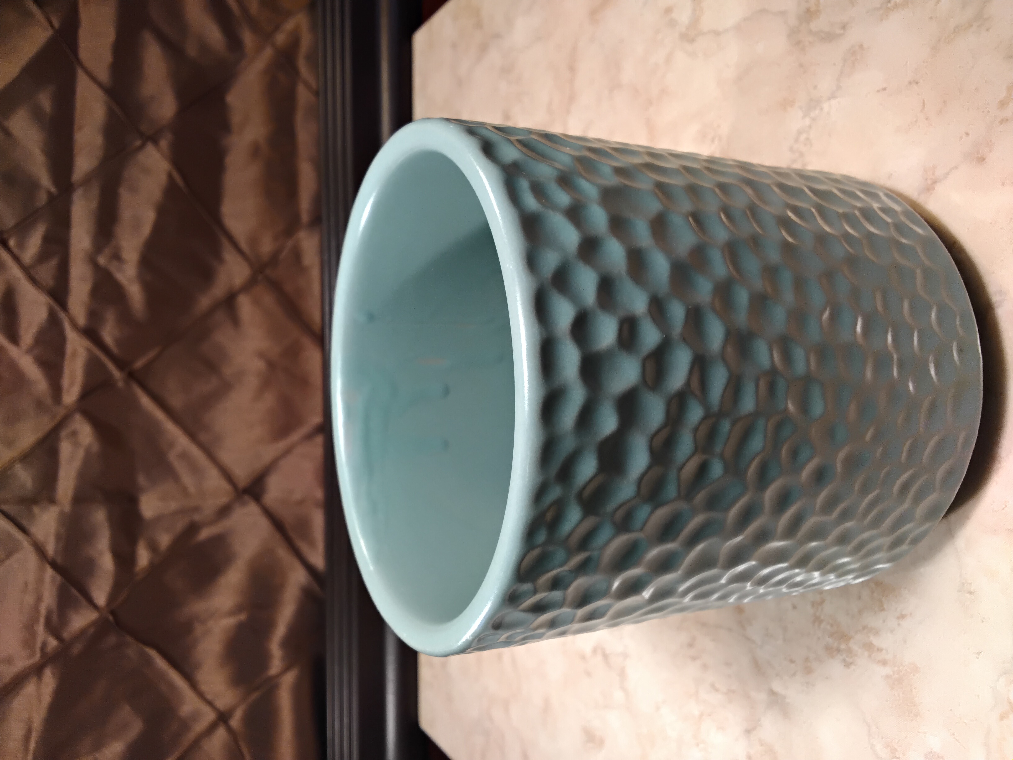 Vintage Ceramic Vase / Planter - Teal 