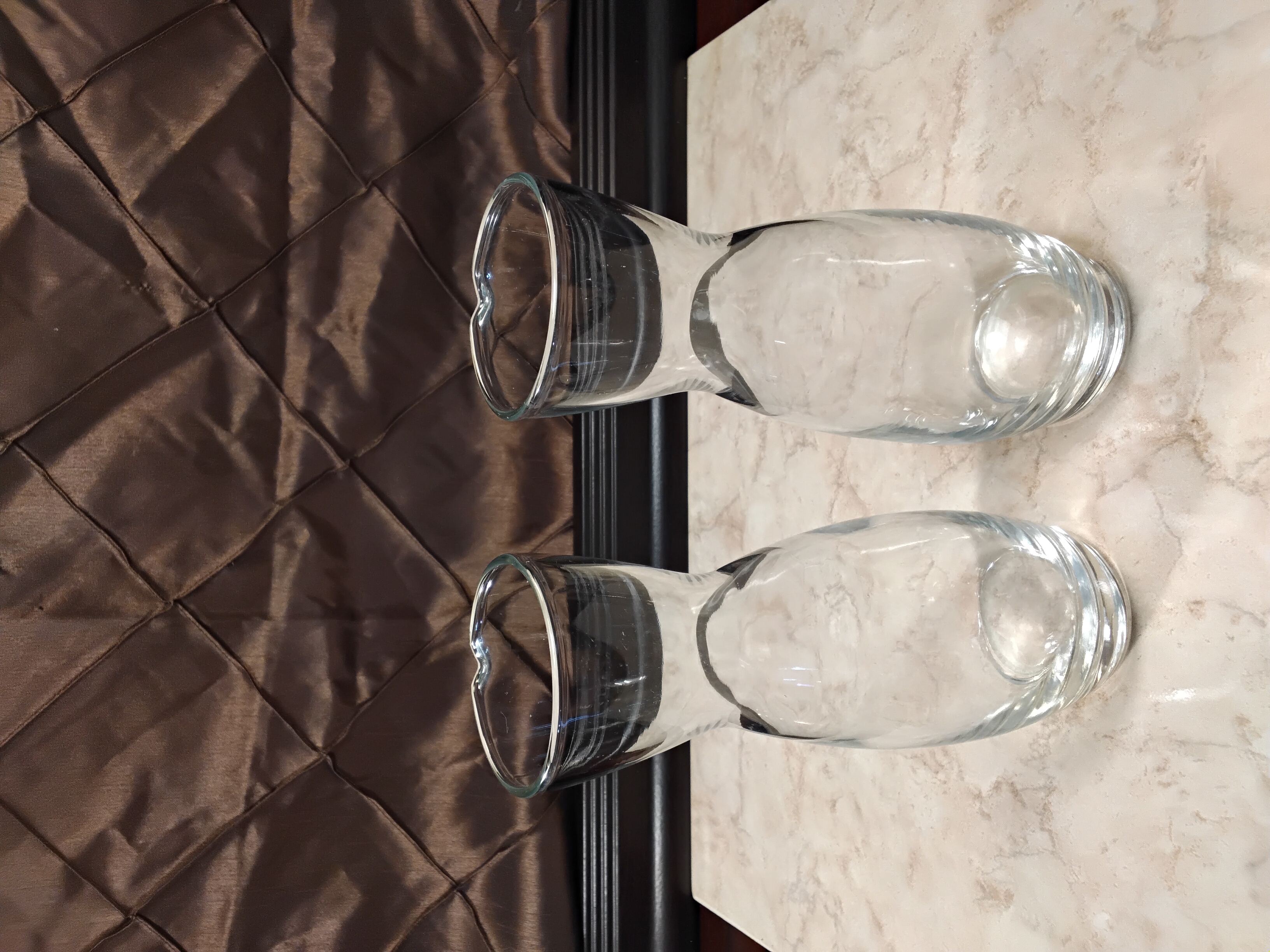 Vintage Glass Blown Spouted Juice Server Duo Set 