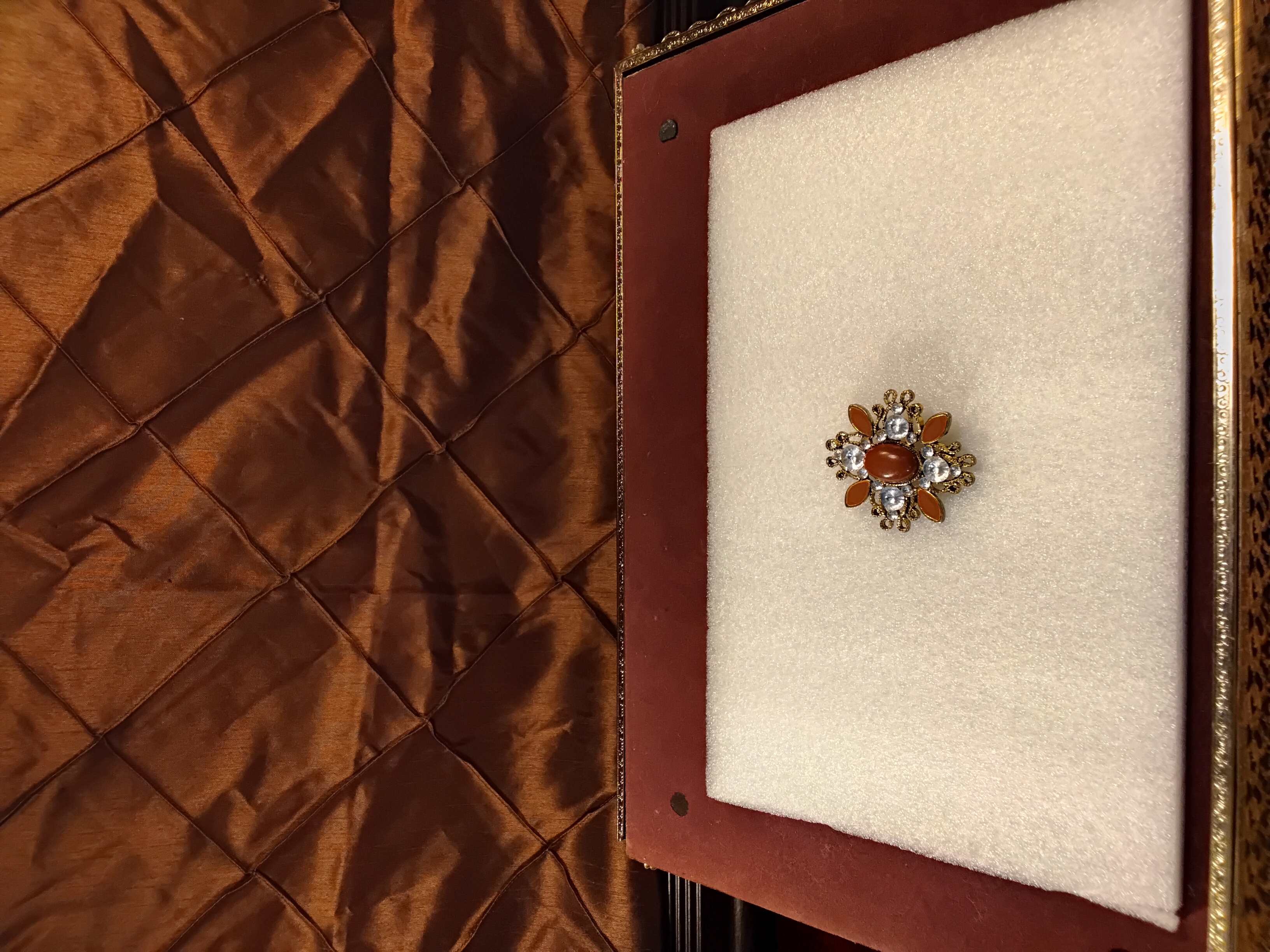  Victorian Revival Starburst Brooch – Antique Gold Tone