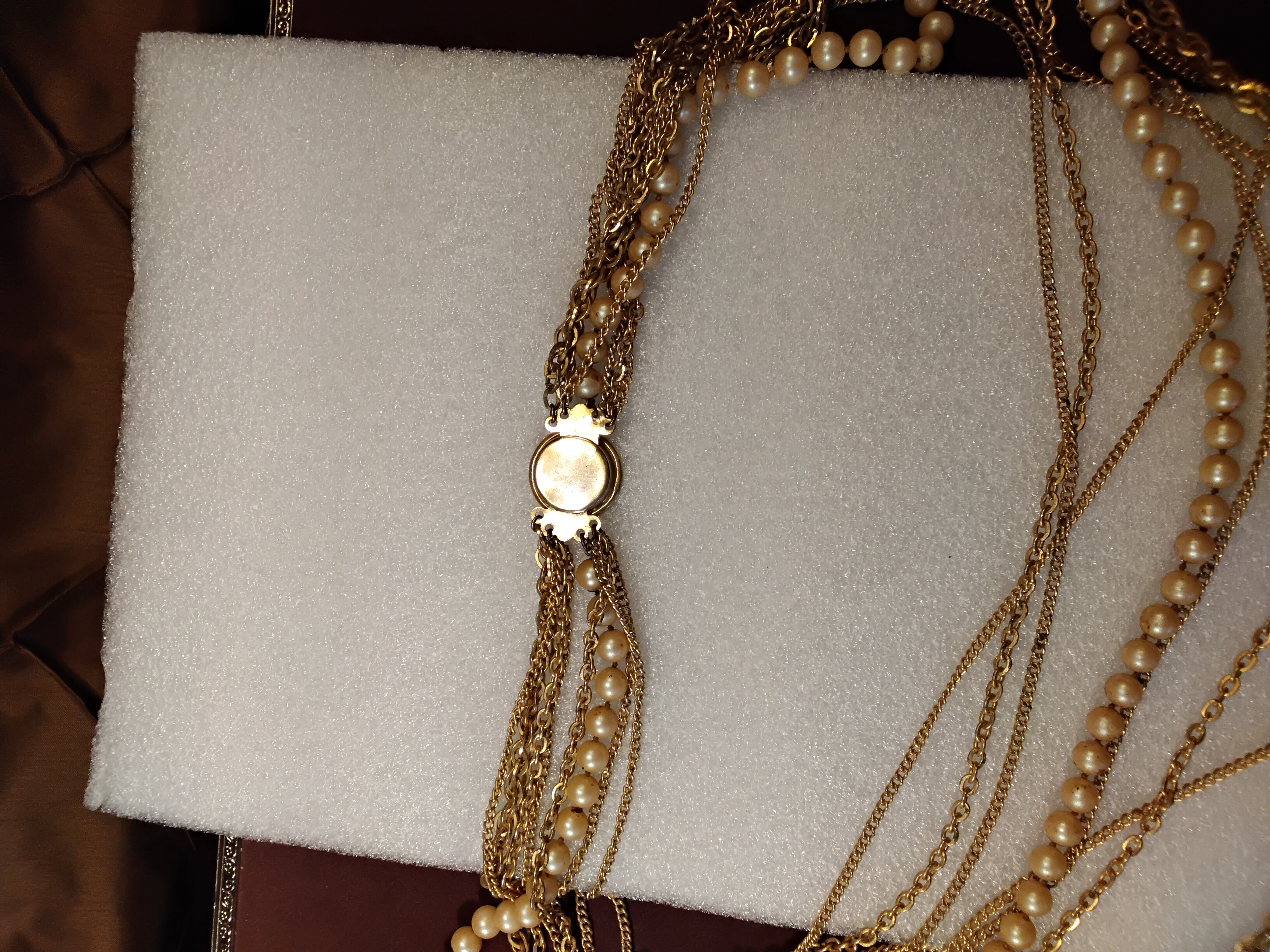 Multi Layered Gold & Perals Necklaces 