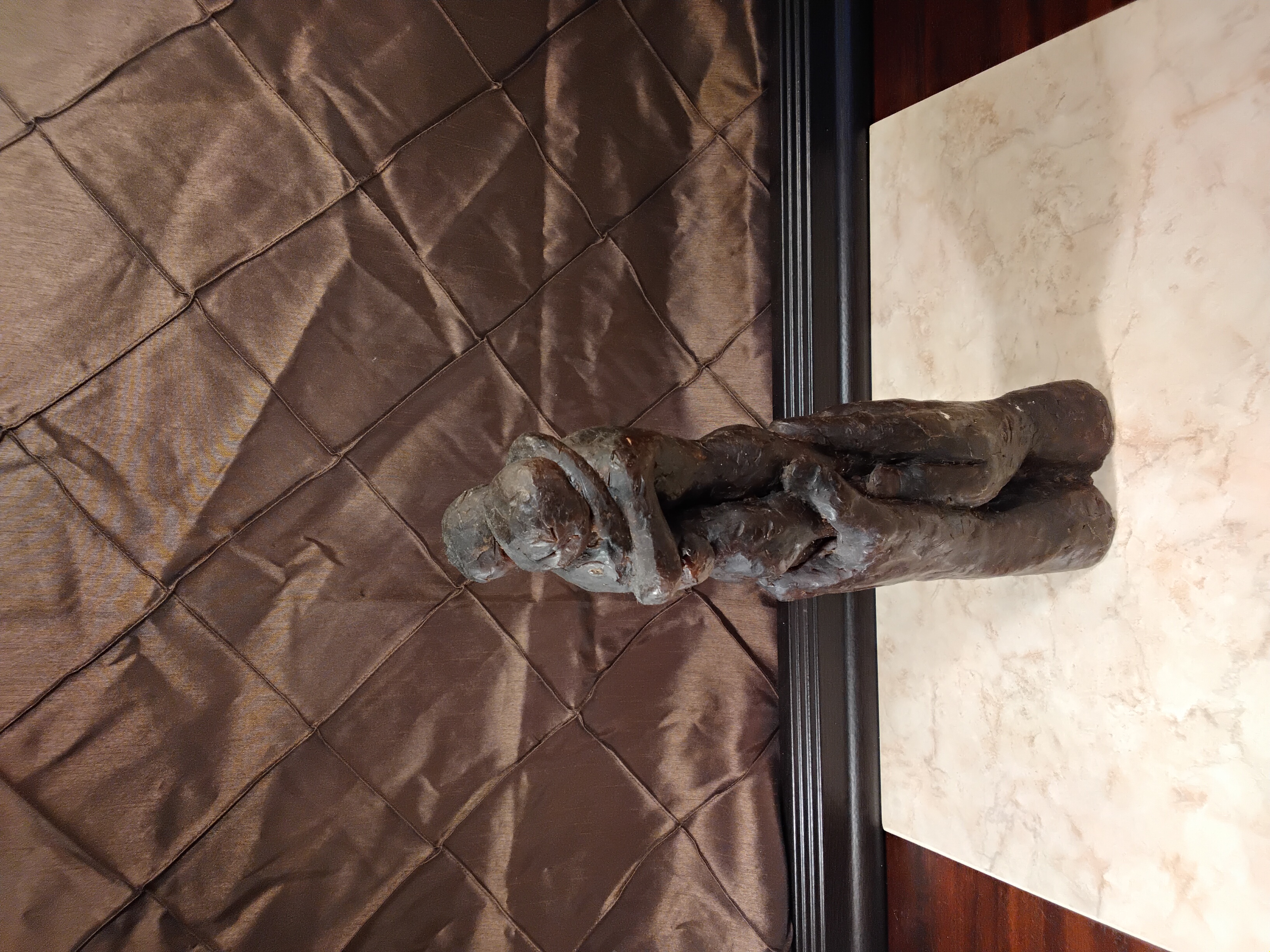 Hands Holding Lovers - Vintage Wax Carved Sculpture