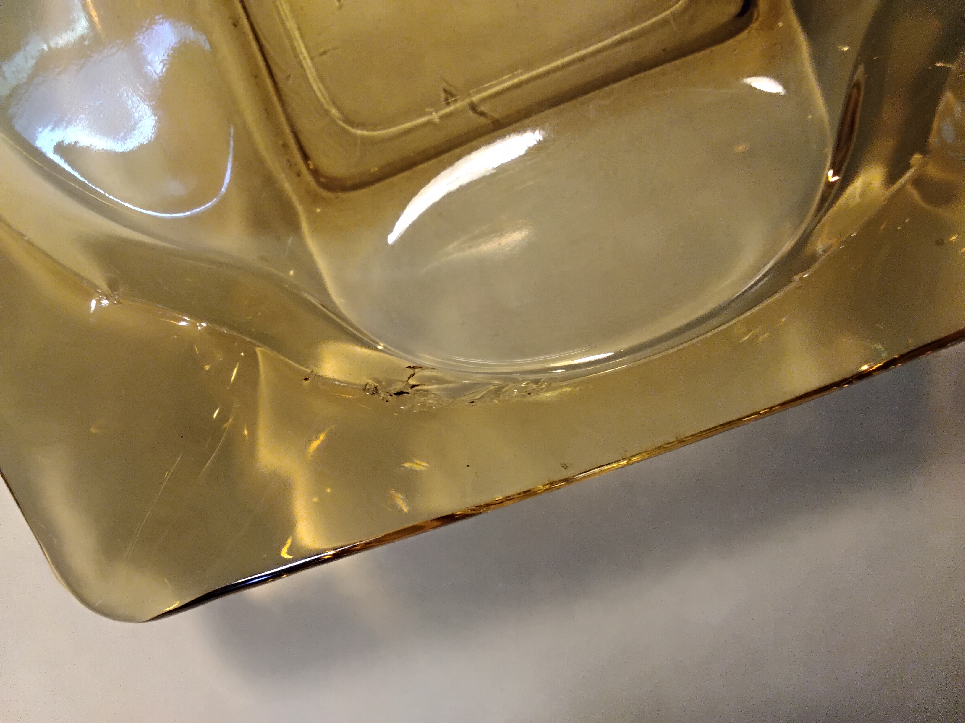 Vintage Anchor Hocking Amber Glass Ashtrays - Restored 2 Piece Set