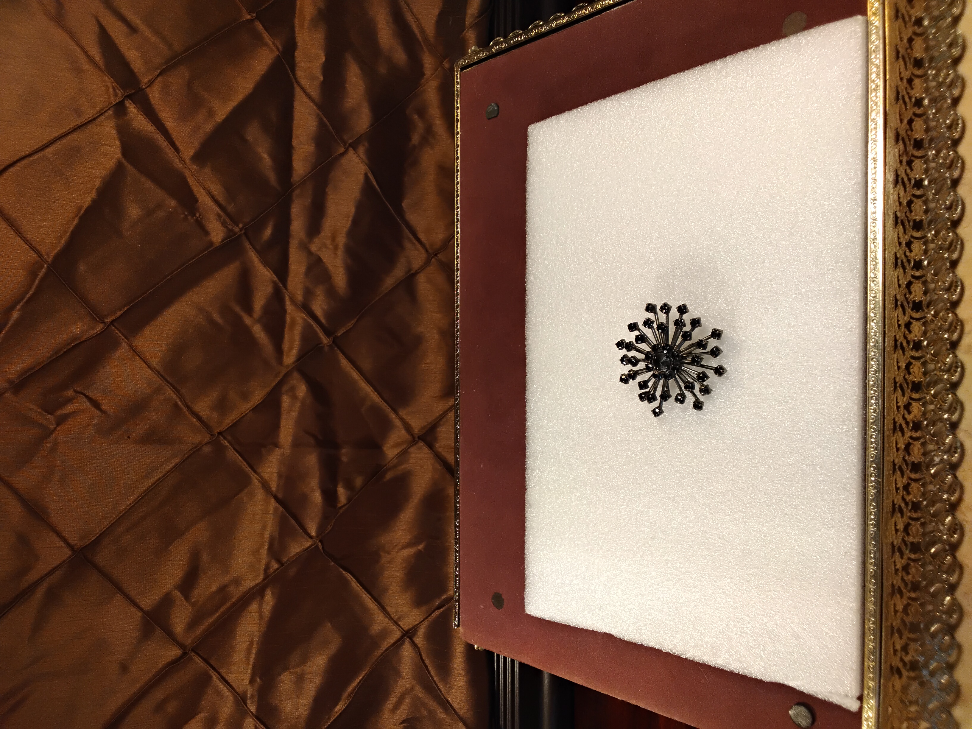 Black Diamond Starburst Form Brooch 