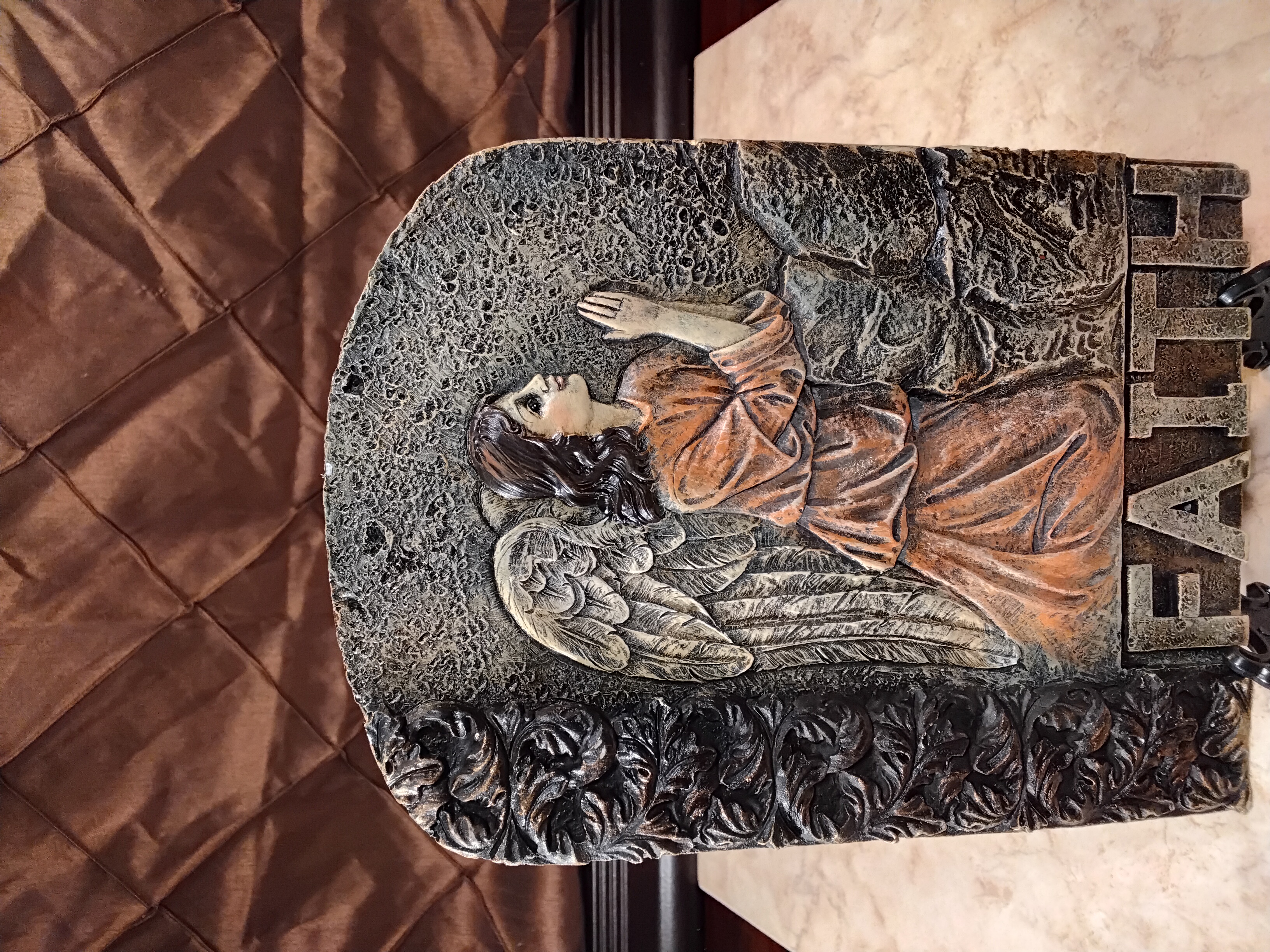Guardian Angel Praying Over Faith 8-inch Wall Plaque 