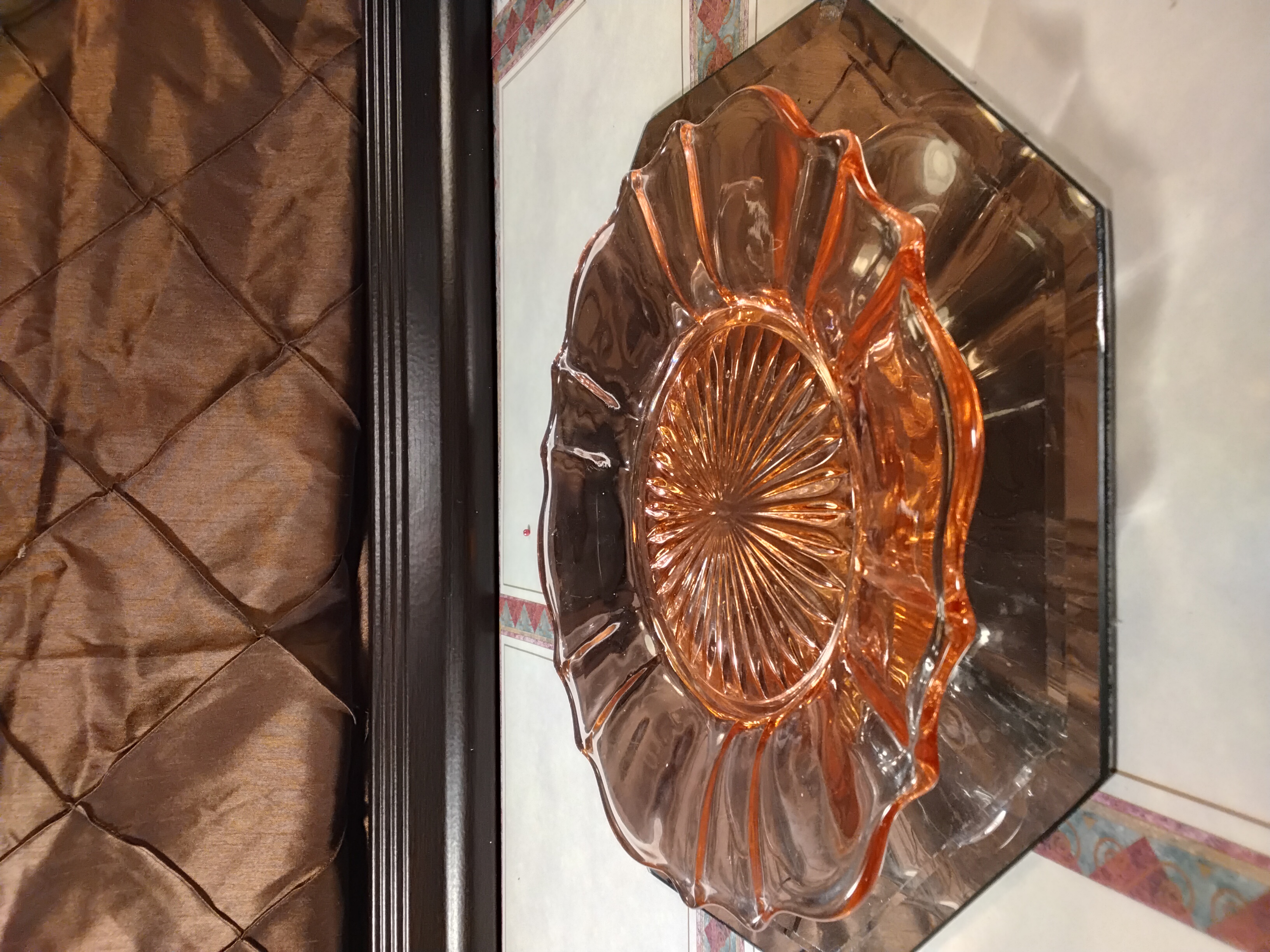 1930's Hocking's "Miss America Pattern" Pink Opal Glass Plate- Pink Depression