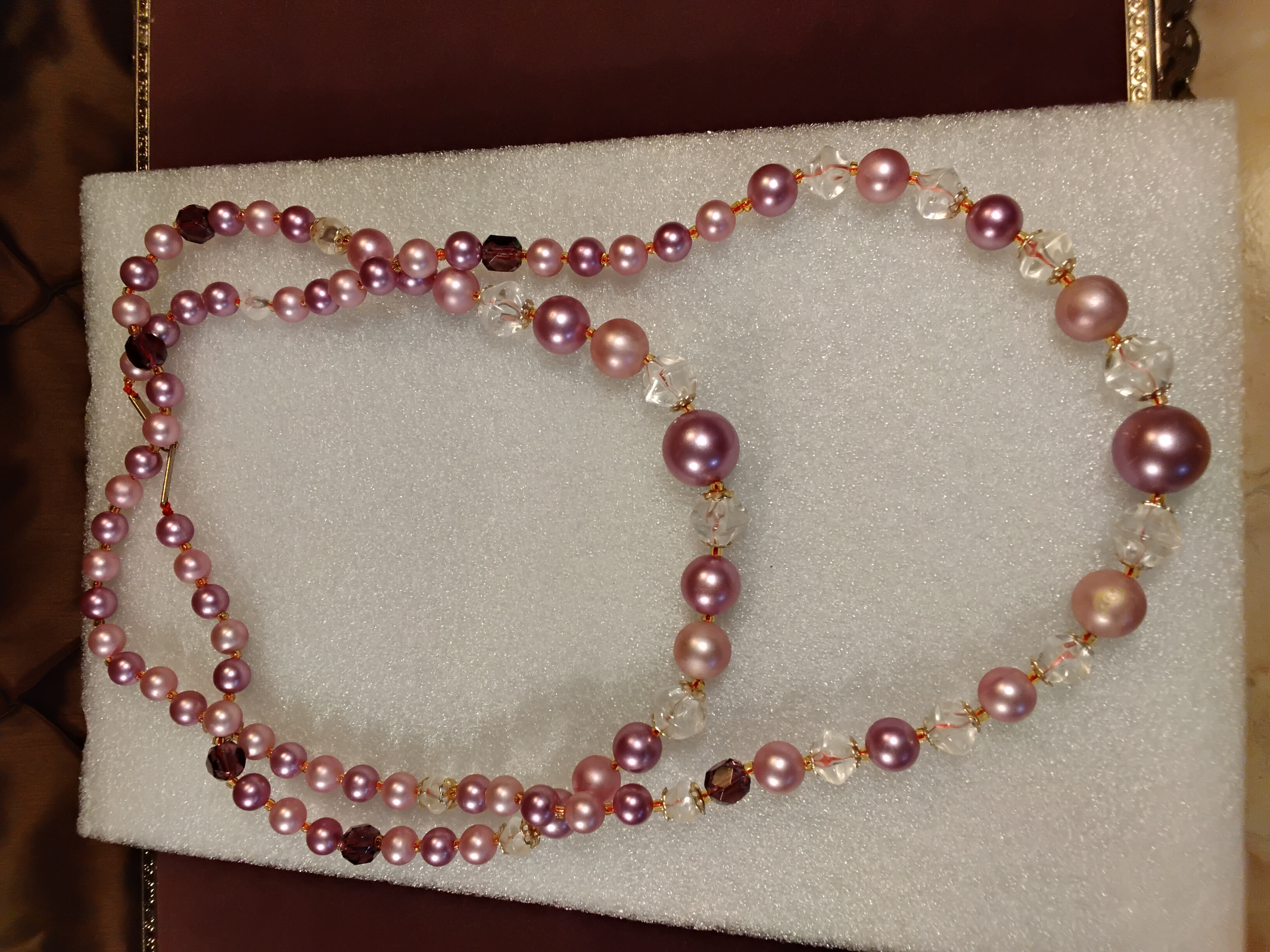 Costume Pink Peral Necklaces 