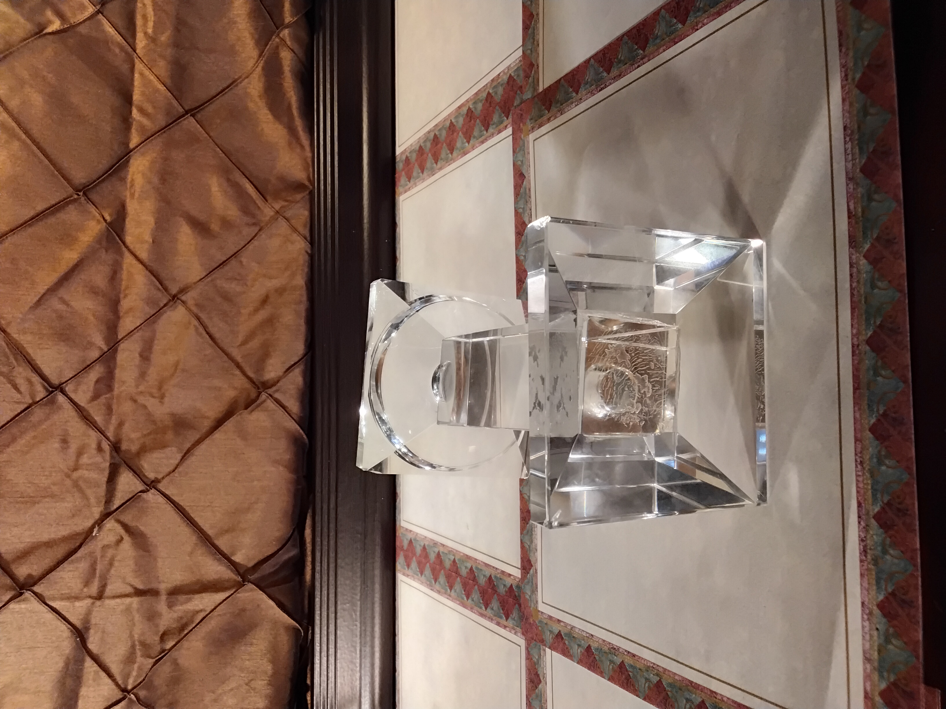 Vintage Shannon Crystal Square Pillar Candlestick Set (Heavy Lead Crystal)