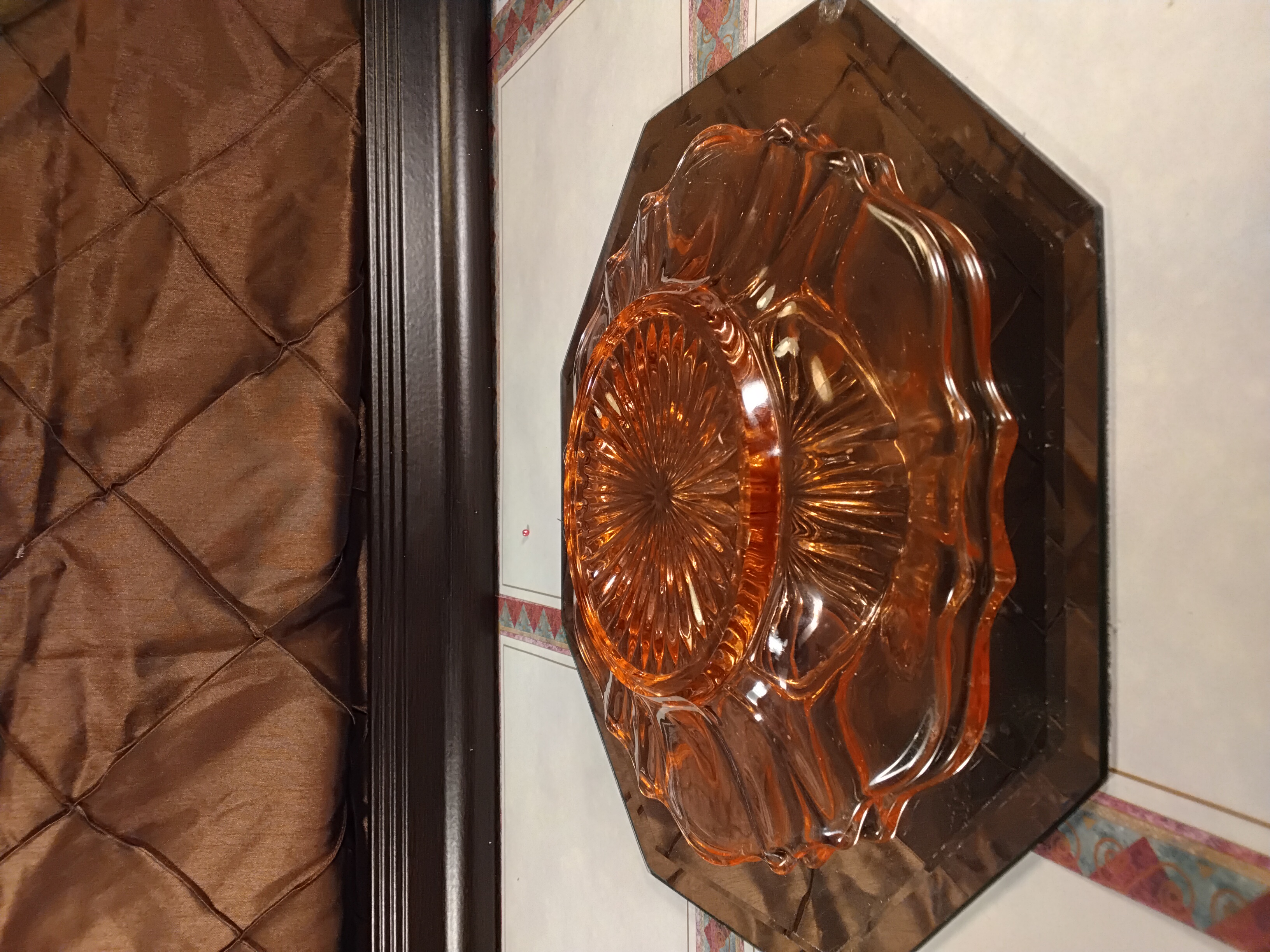 1930's Hocking's "Miss America Pattern" Pink Opal Glass Plate- Pink Depression