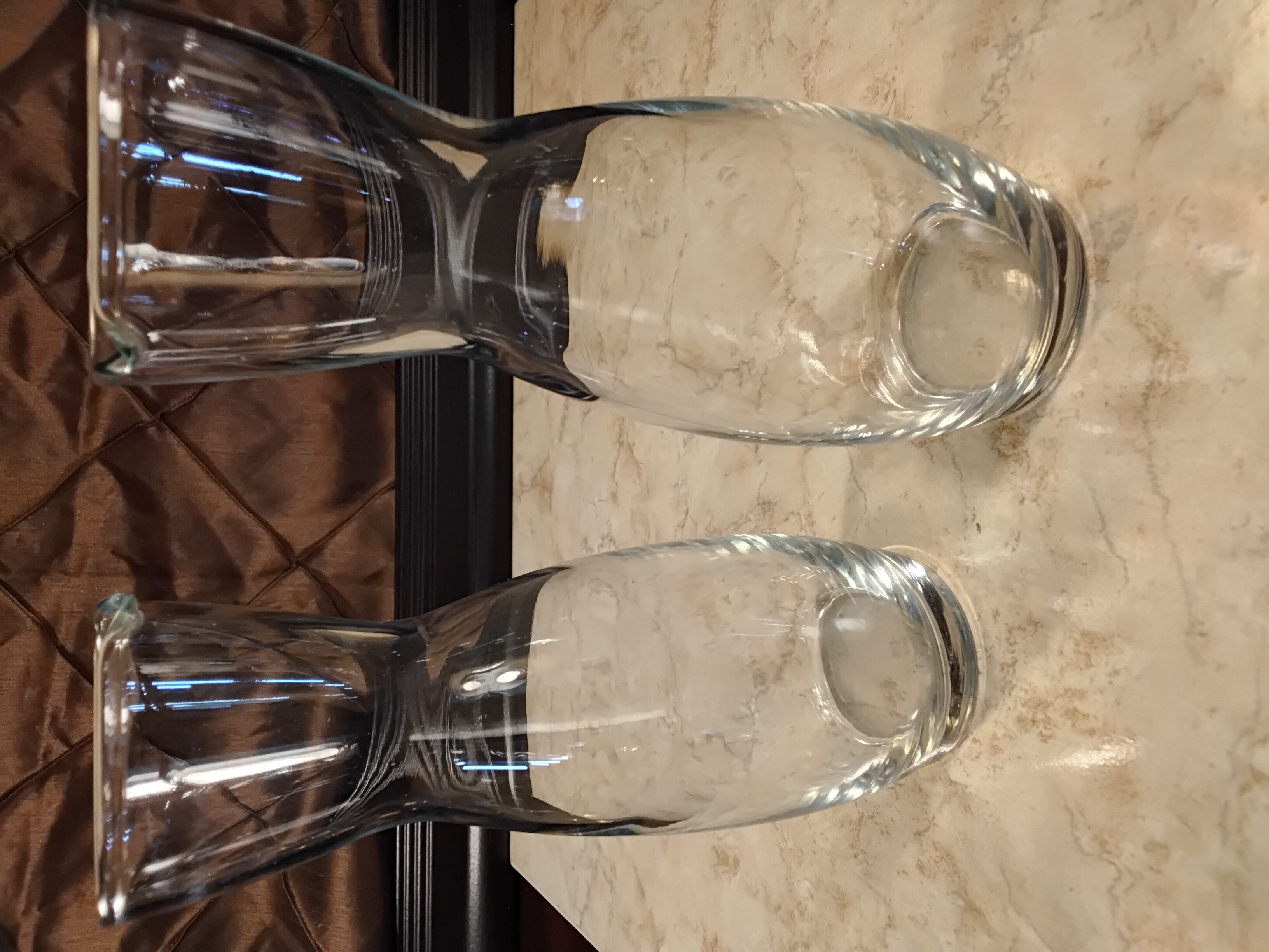 Vintage Glass Blown Spouted Juice Server Duo Set 