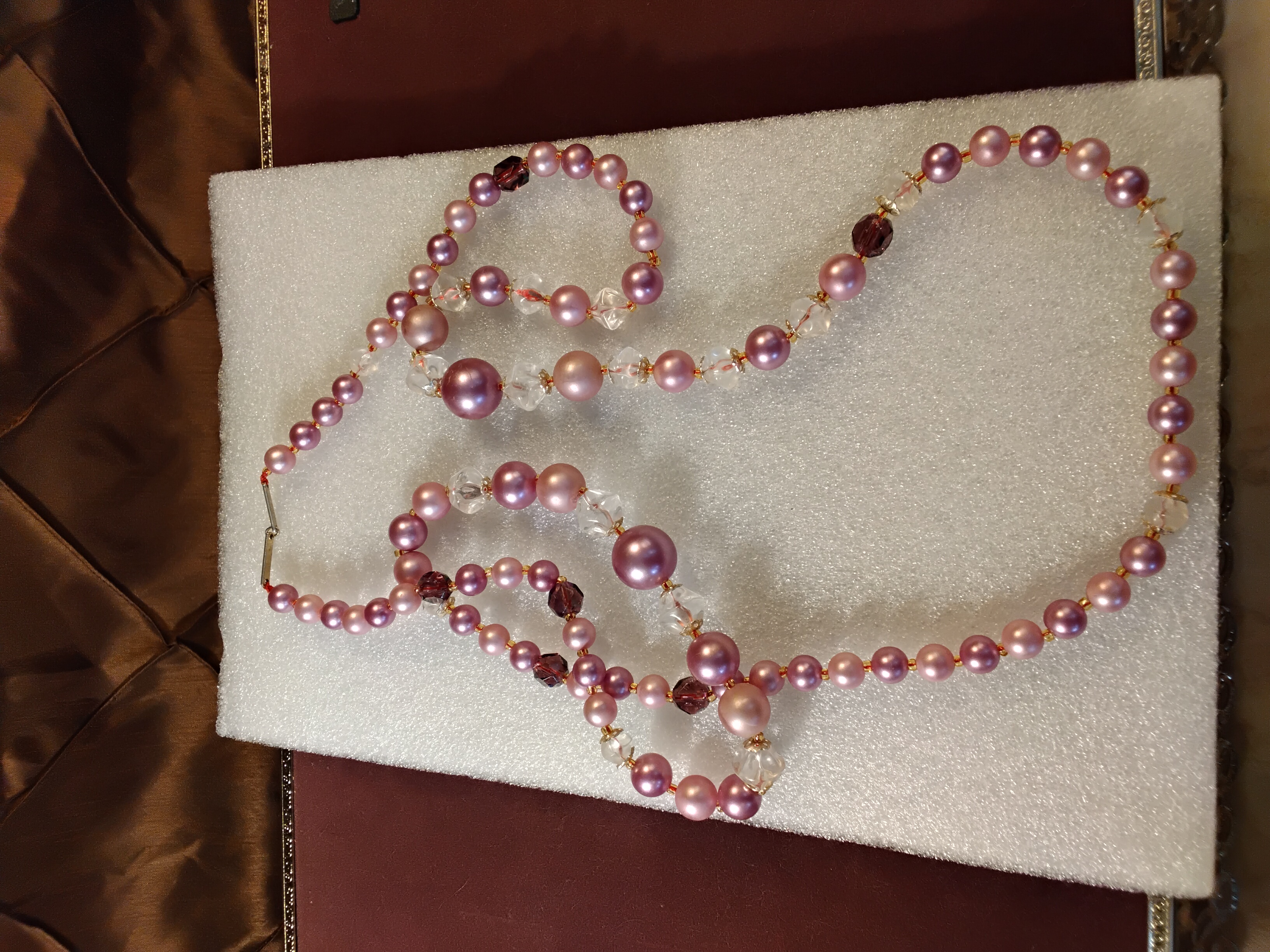 Costume Pink Peral Necklaces 
