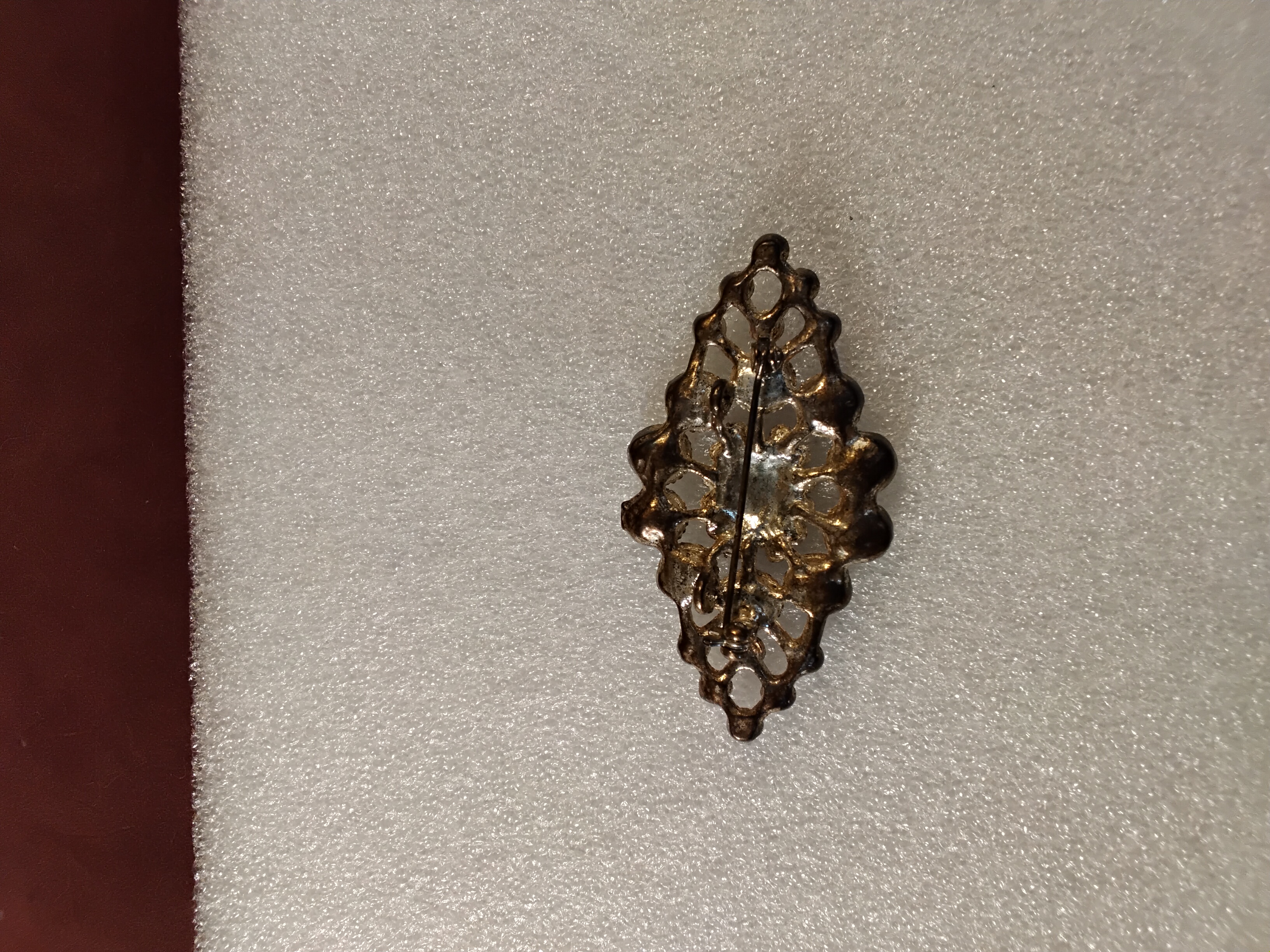 Sliver Diamond Form Brooch 