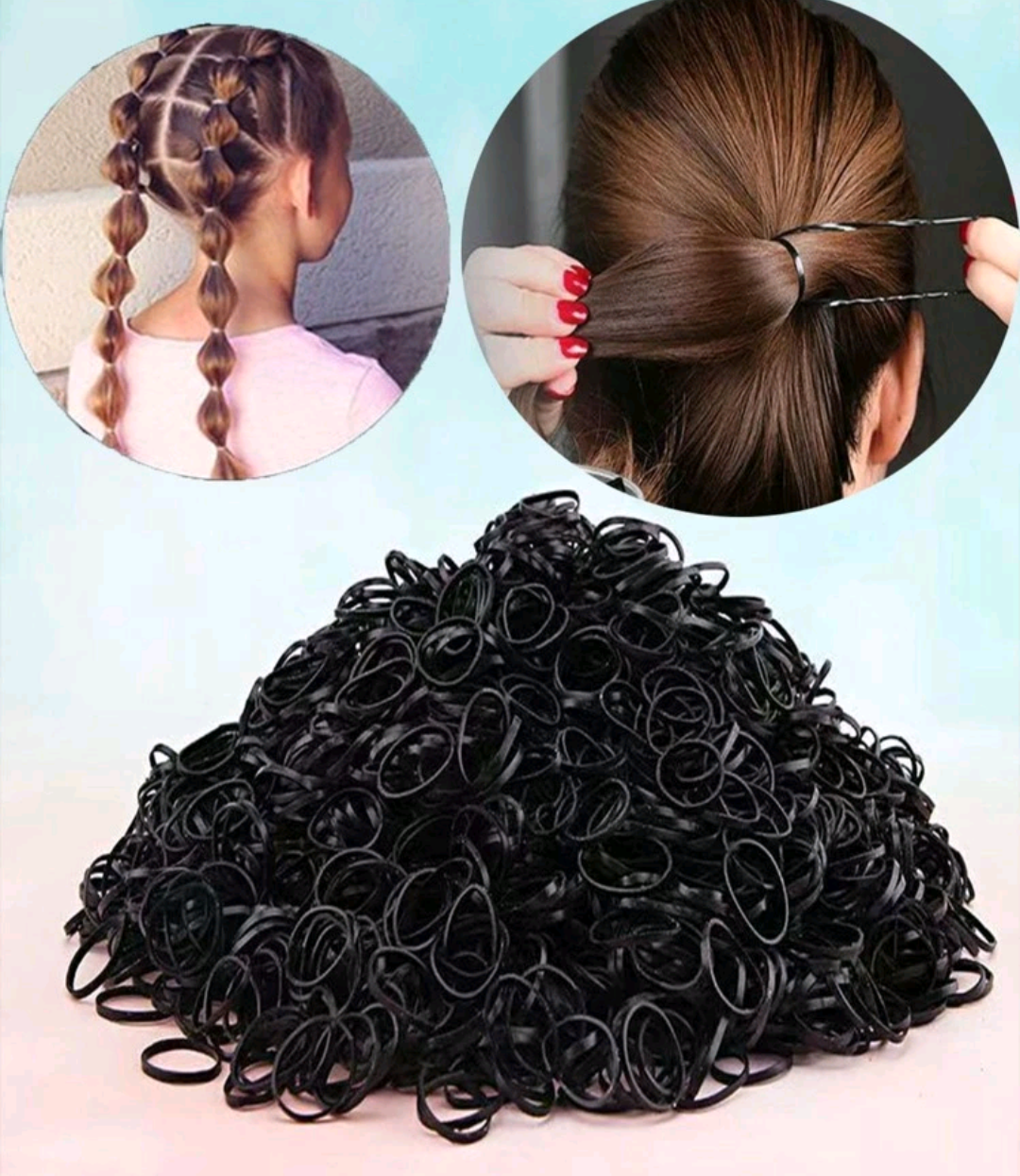 Élastiques à cheveux noirs