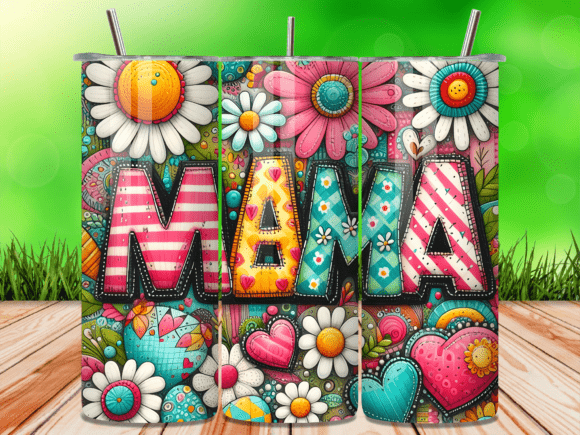 Colorful 'MAMA' Tumbler Set