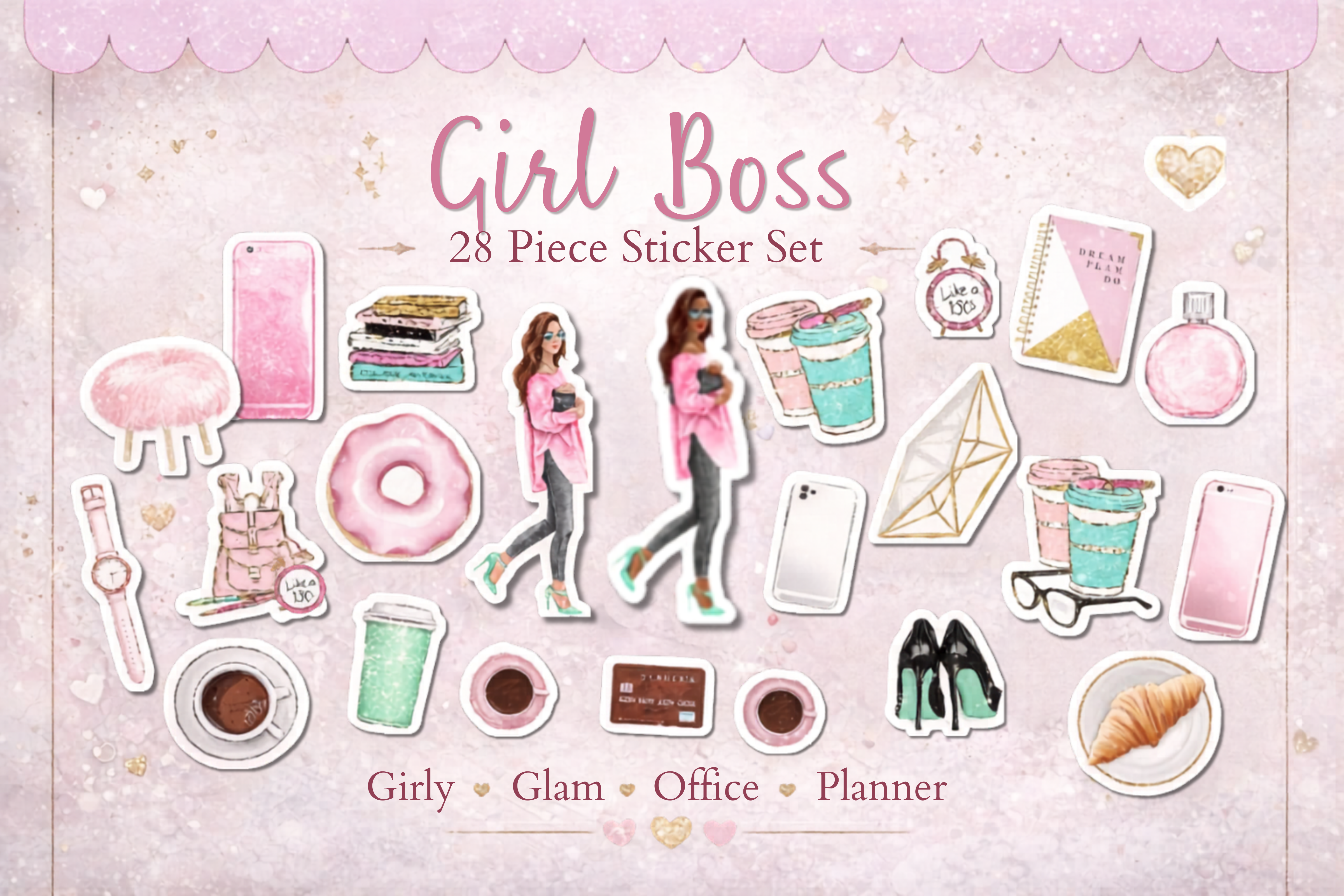 Girl Boss 28 Piece Sticker Set