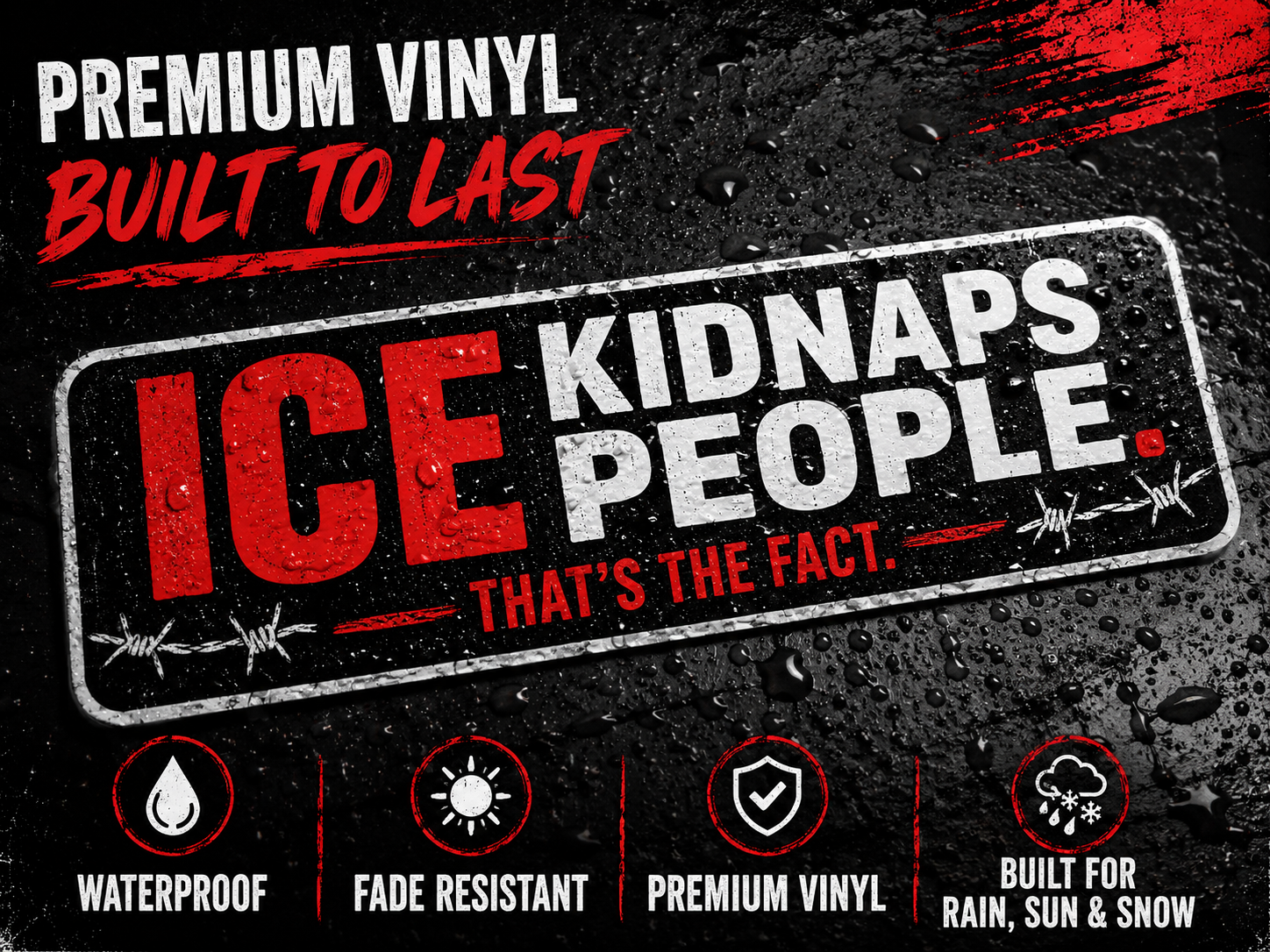 ICE Kidnaps People Premium Vinyl Sticker