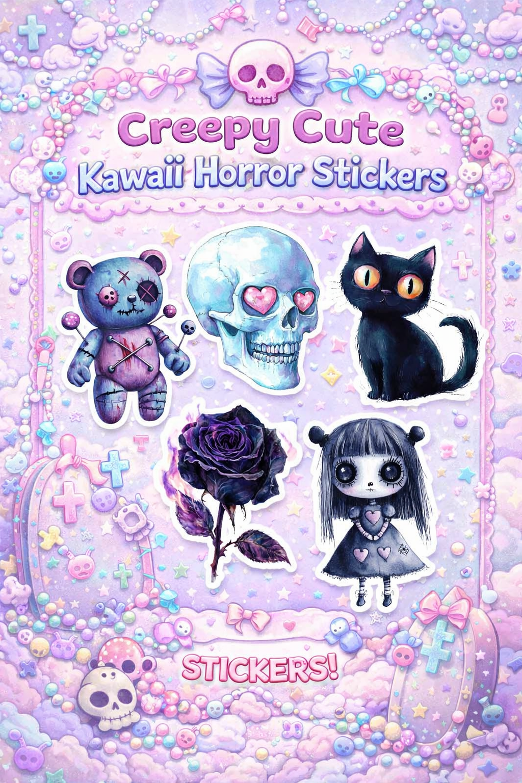 Creepy Cute Kawaii Horror Stickers