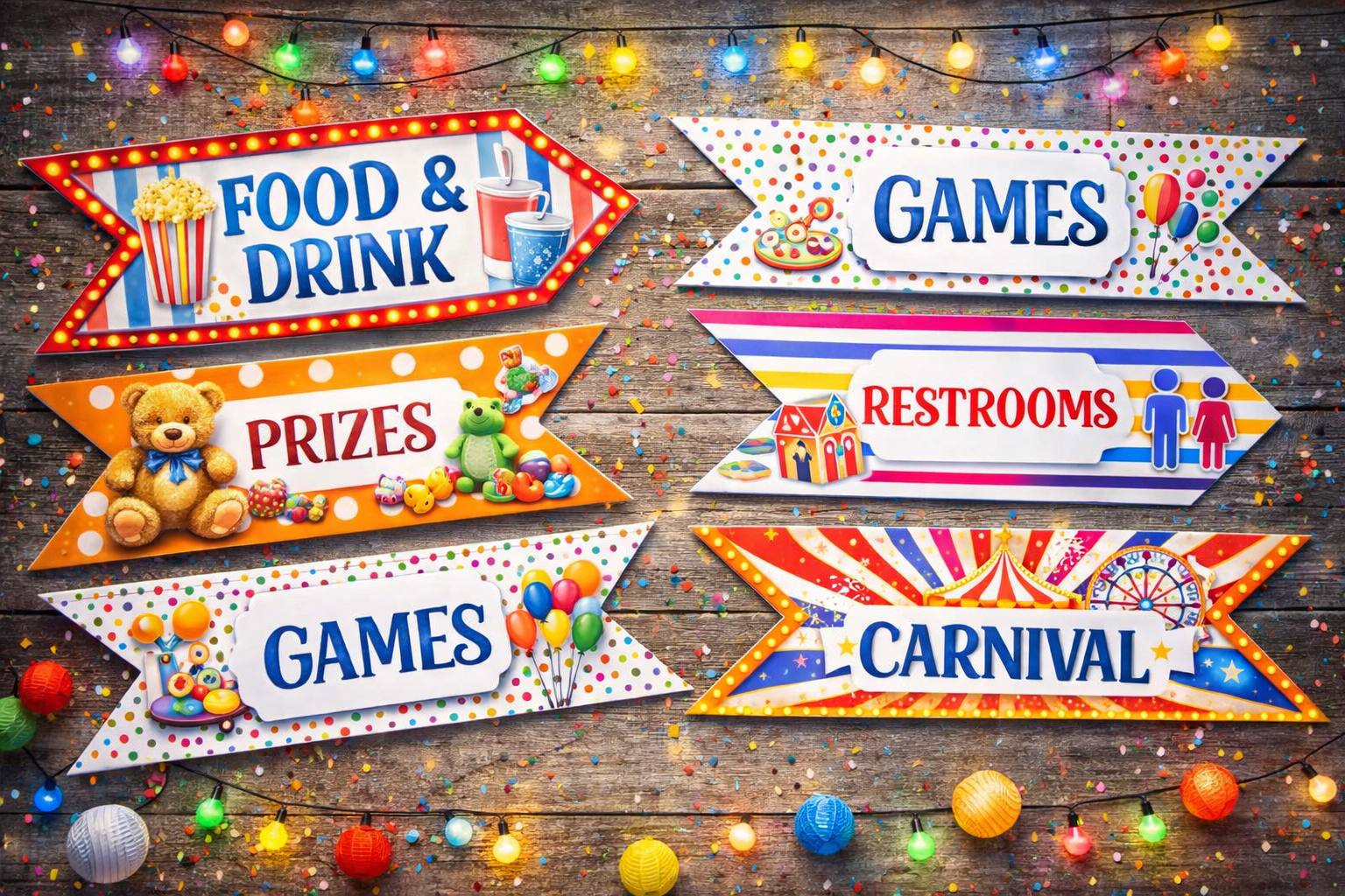 Carnival Party Sign Set