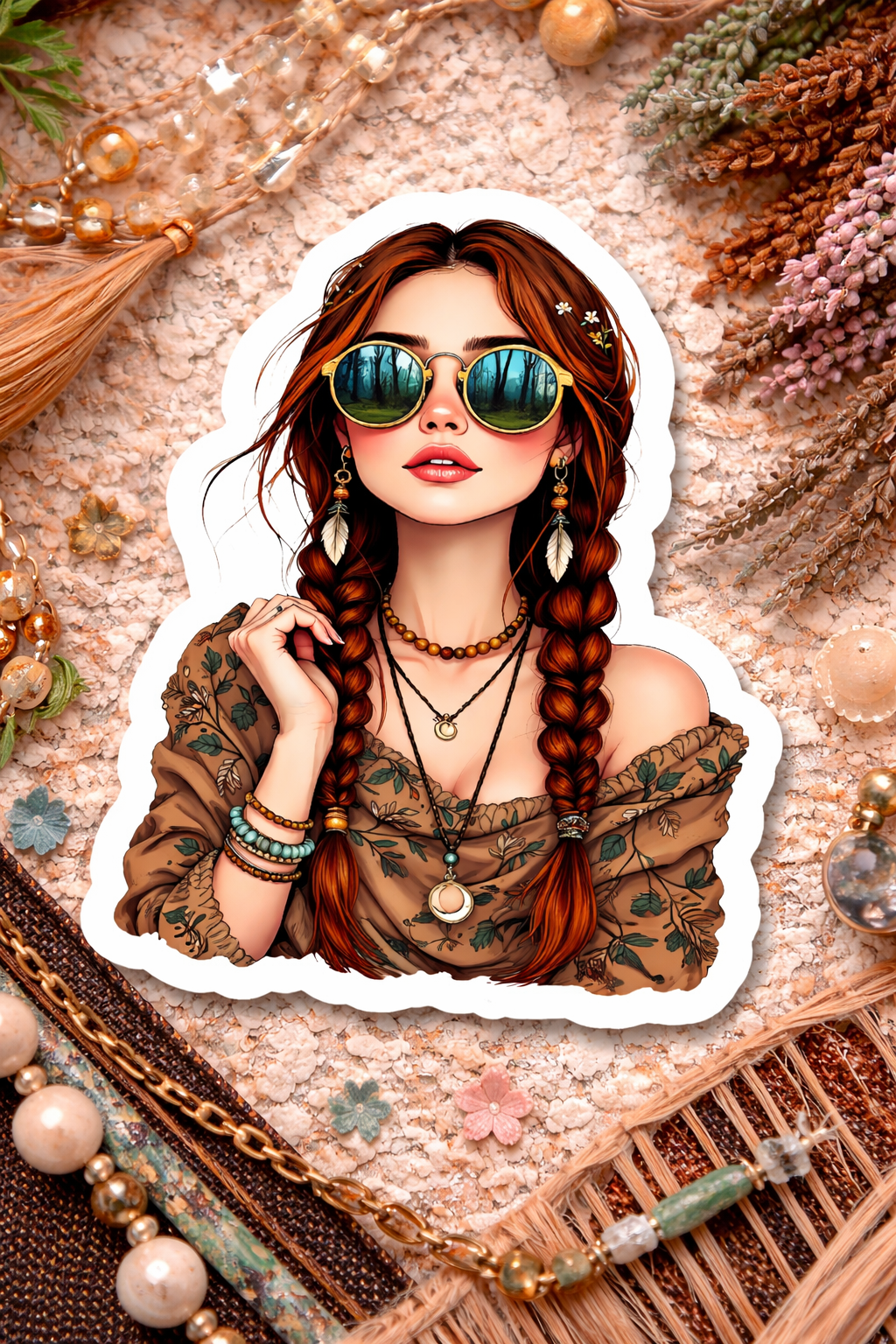Boho Girl Vinyl Sticker