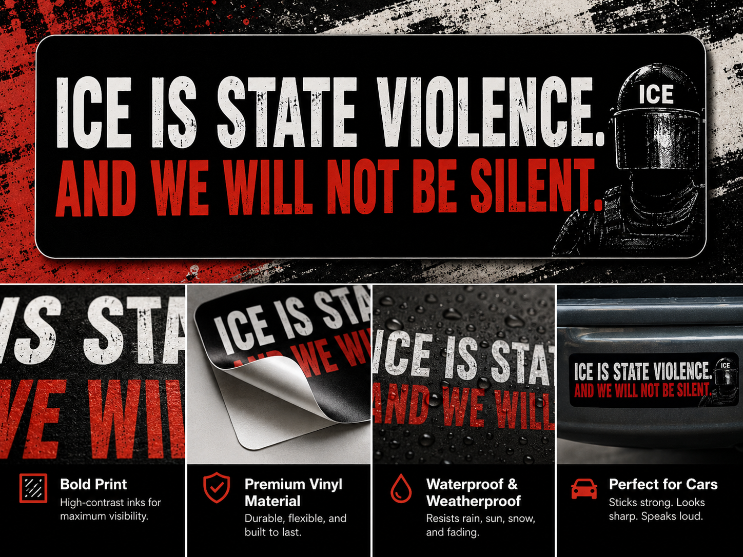 ICE Is State Violence Car Sticker
