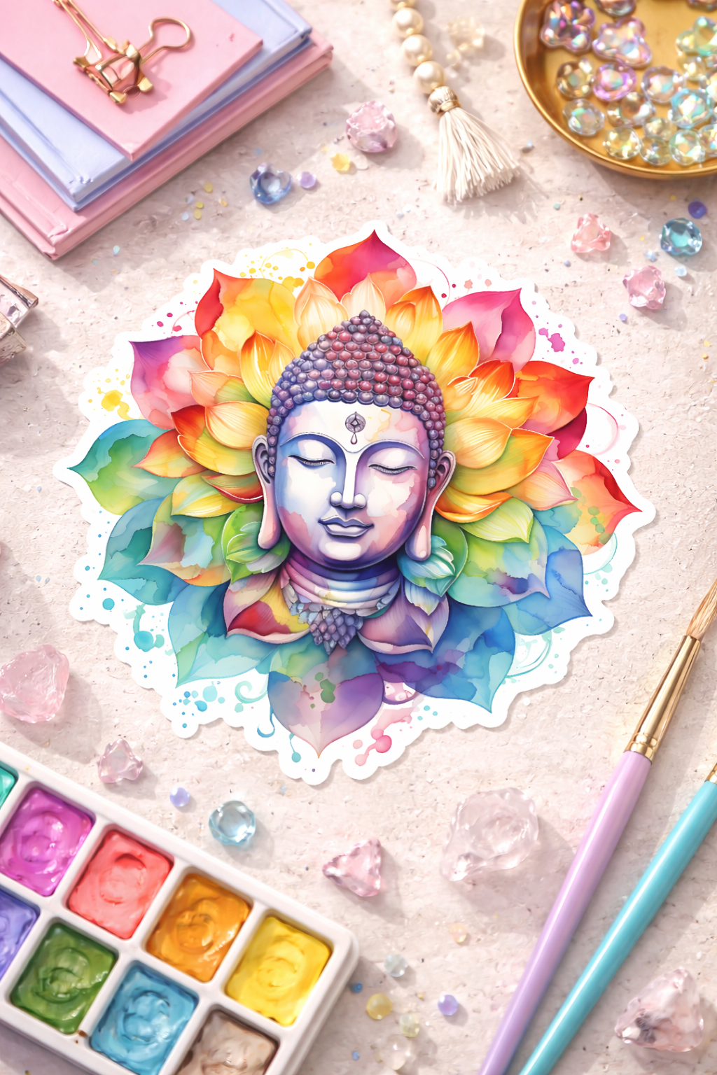Buddha Lotus Art Sticker