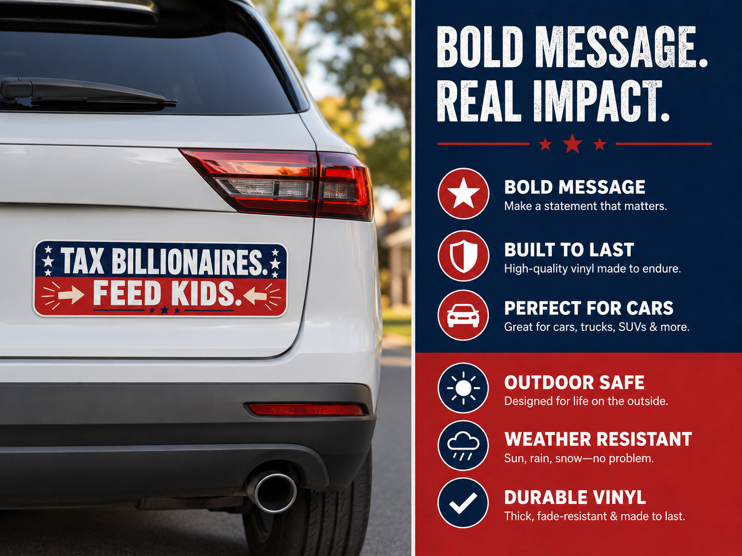 Tax Billionaires Feed Kids Bumper Sticker