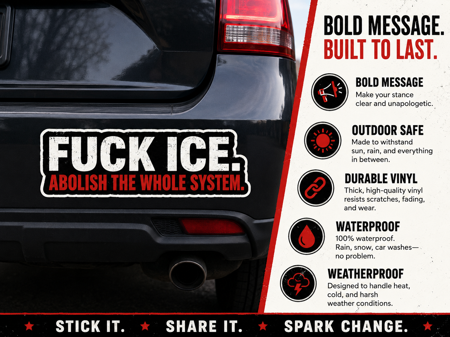 Abolish ICE Vinyl Bumper Sticker