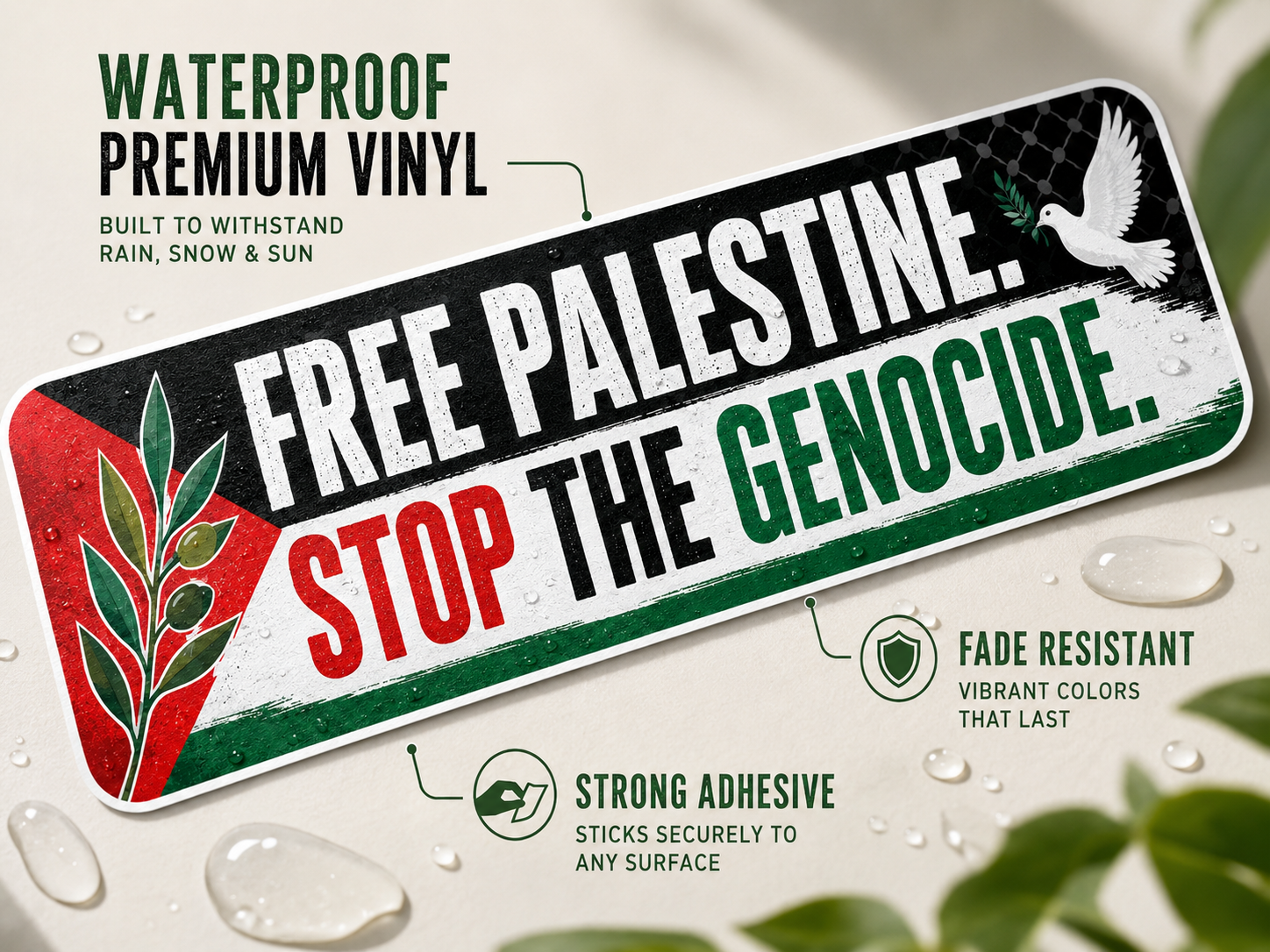 Free Palestine Bumper Sticker