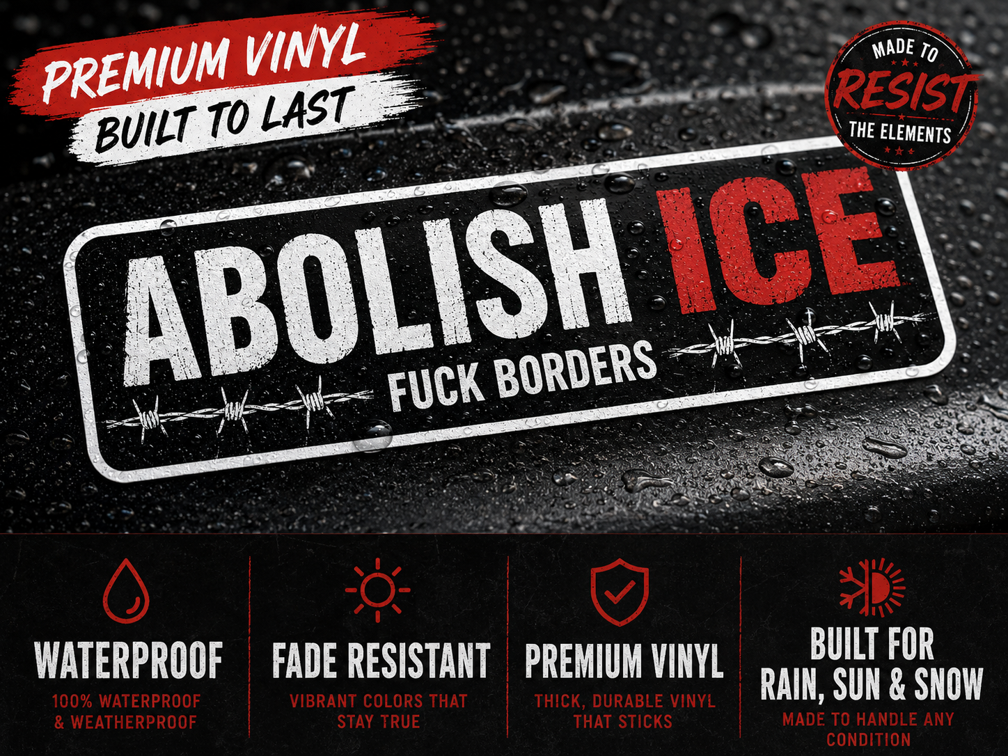 Abolish ICE Vinyl Bumper Sticker