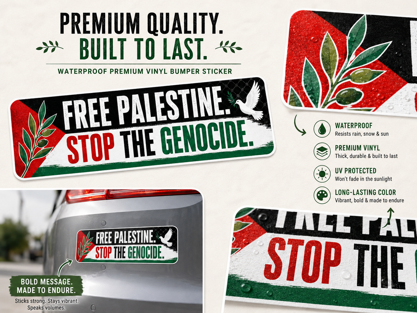 Free Palestine Bumper Sticker
