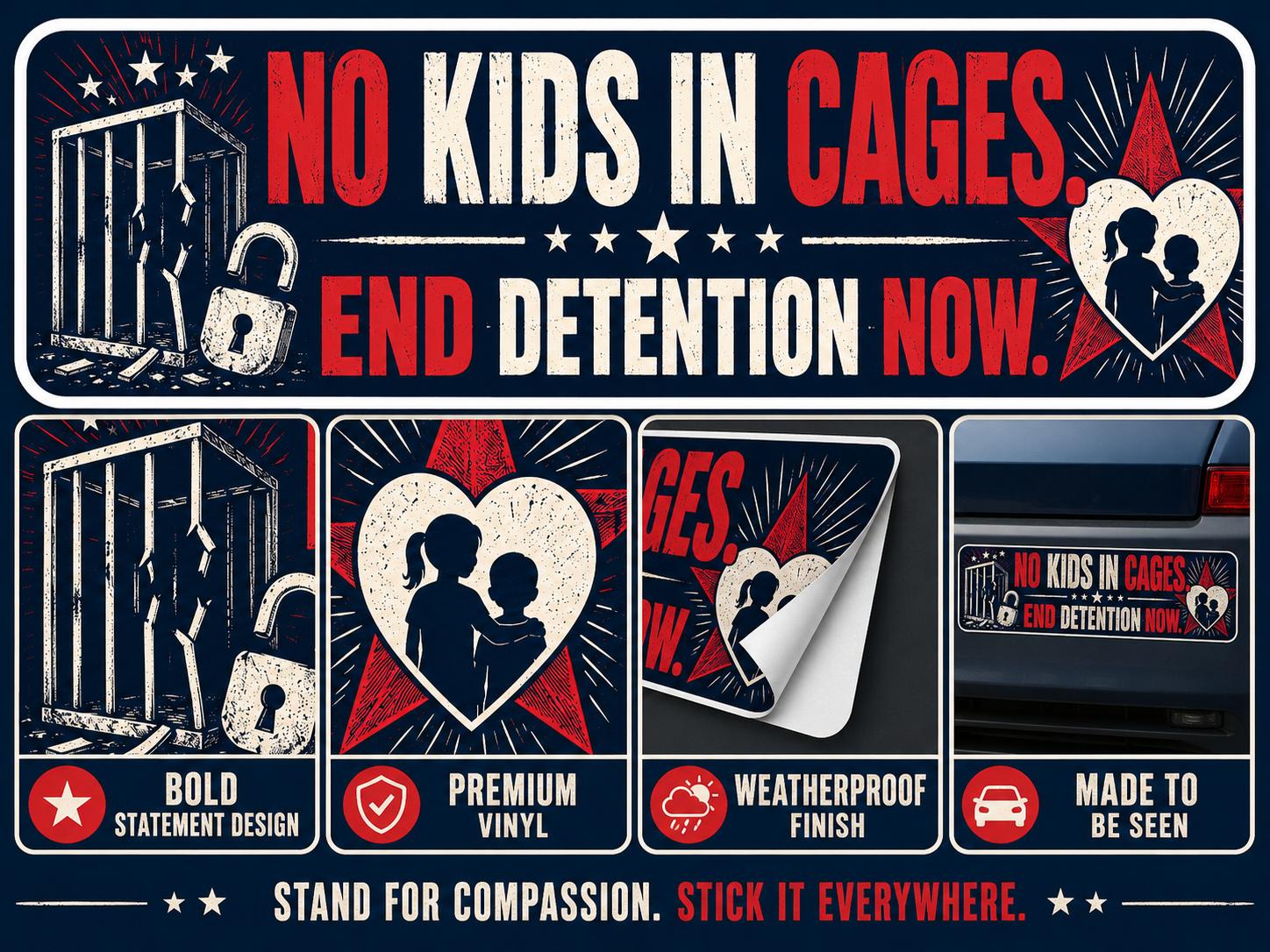 No Kids In Cages Sticker