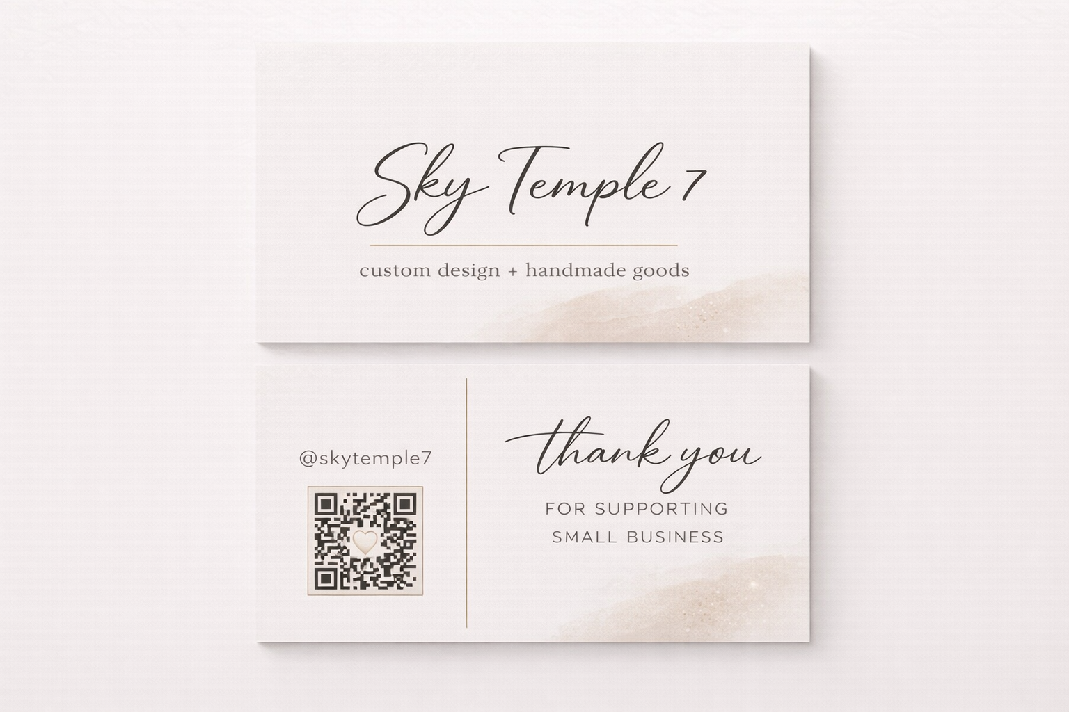Minimalist Small Business Packaging Set | Thank You Cards, Stickers, Business Cards | Neutral Luxe Branding Kit