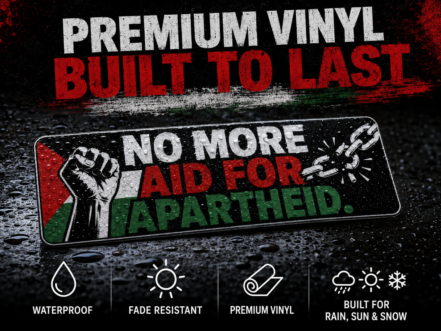 No More Aid For Apartheid Bumper Sticker